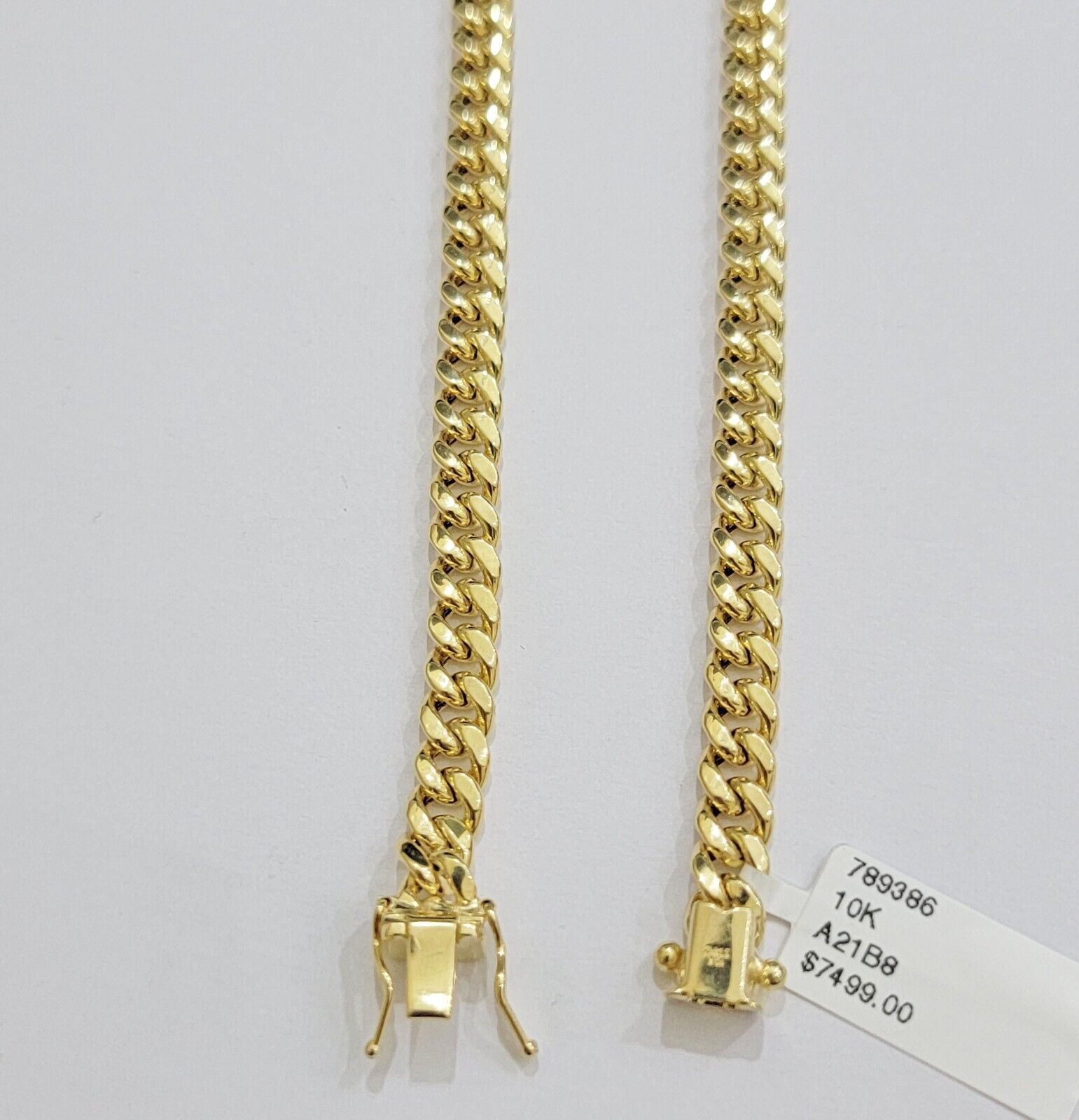 Real 10k Gold Necklace Miami Cuban Link 6mm Chain 20 - 30 Inch Men 10KT Box Lock - GoldenlinQ