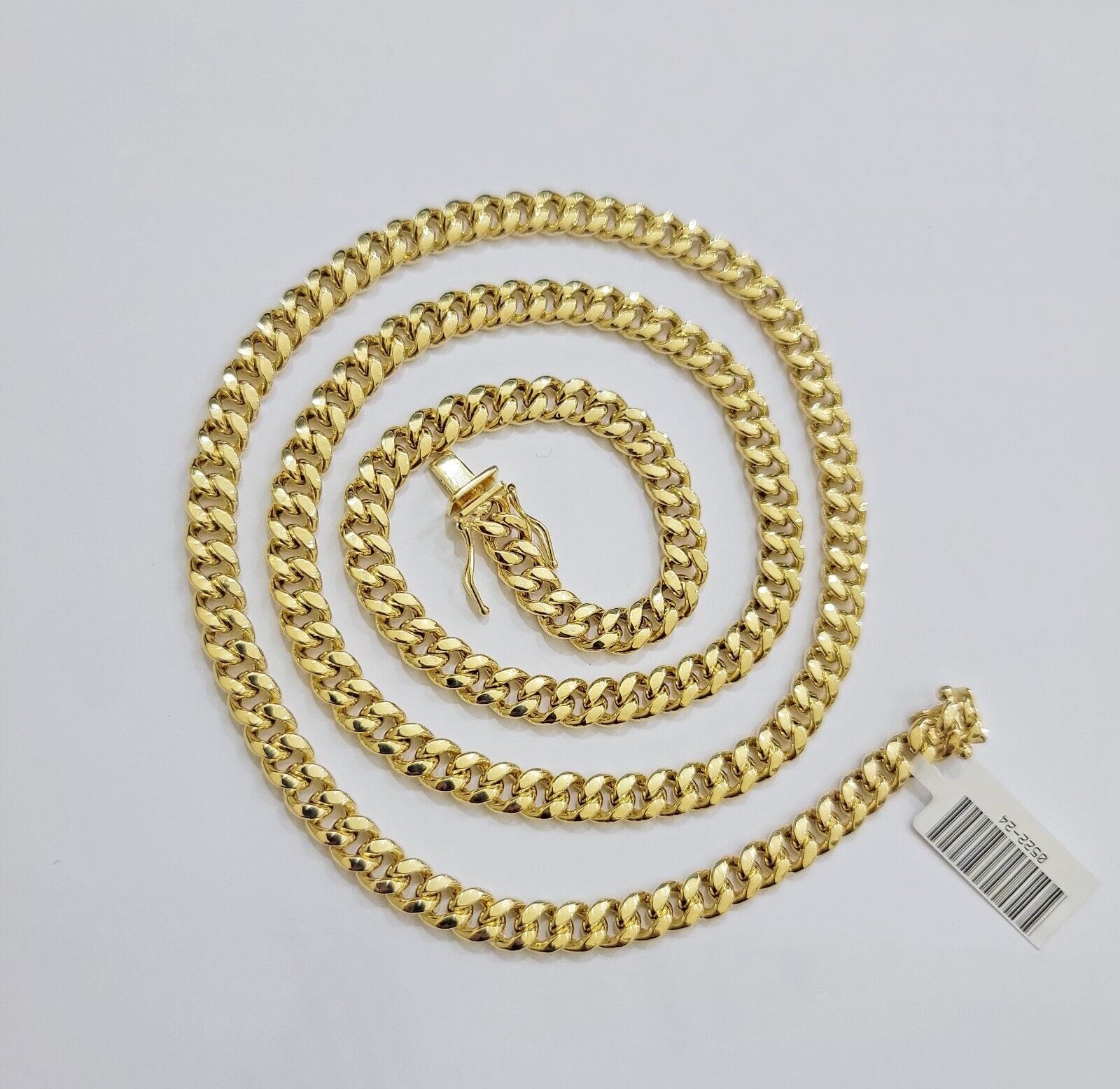 Real 10k Gold Necklace Miami Cuban Link 6mm Chain 20 - 30 Inch Men 10KT Box Lock - GoldenlinQ