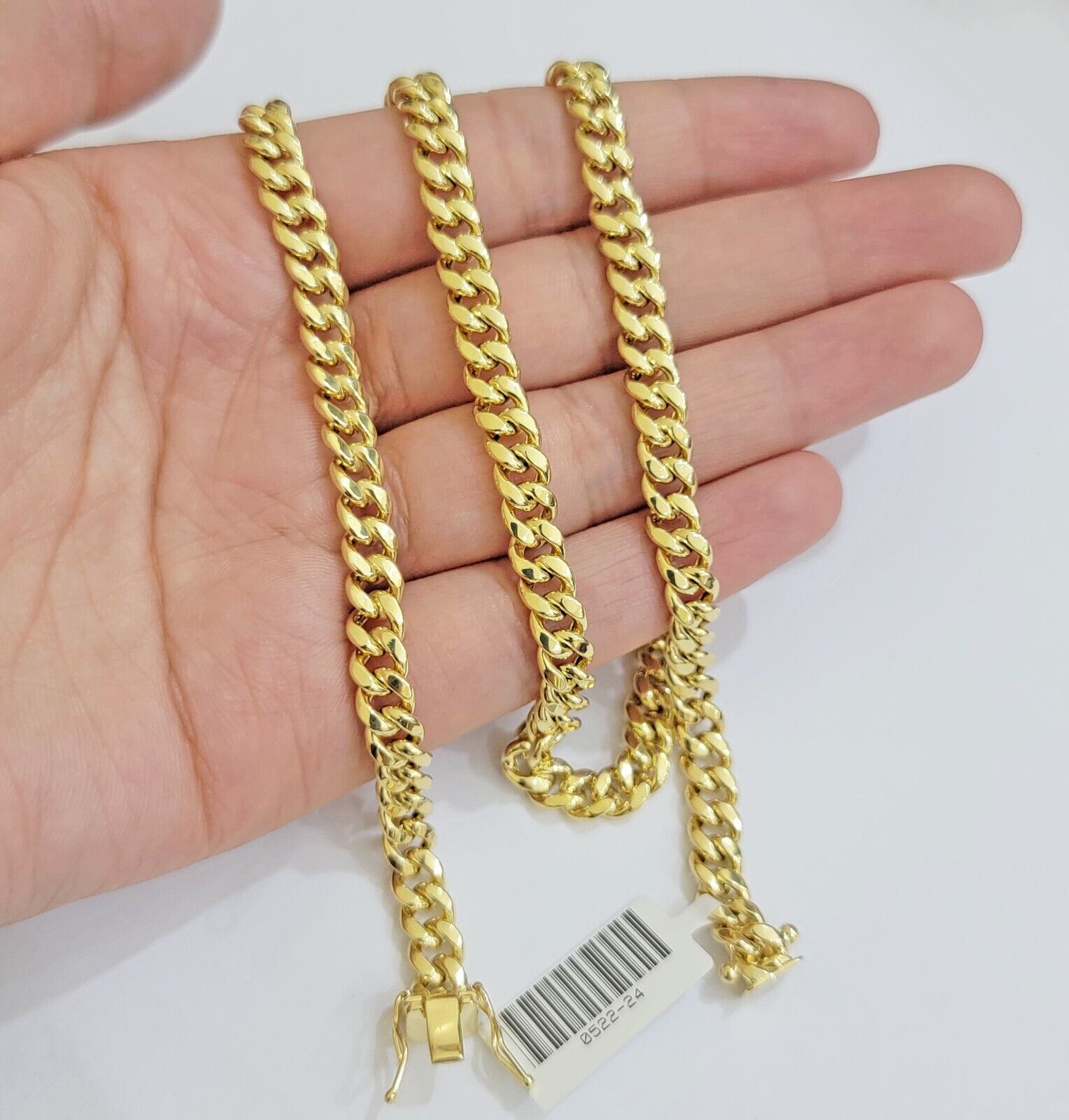 Real 10k Gold Necklace Miami Cuban Link 6mm Chain 20 - 30 Inch Men 10KT Box Lock - GoldenlinQ