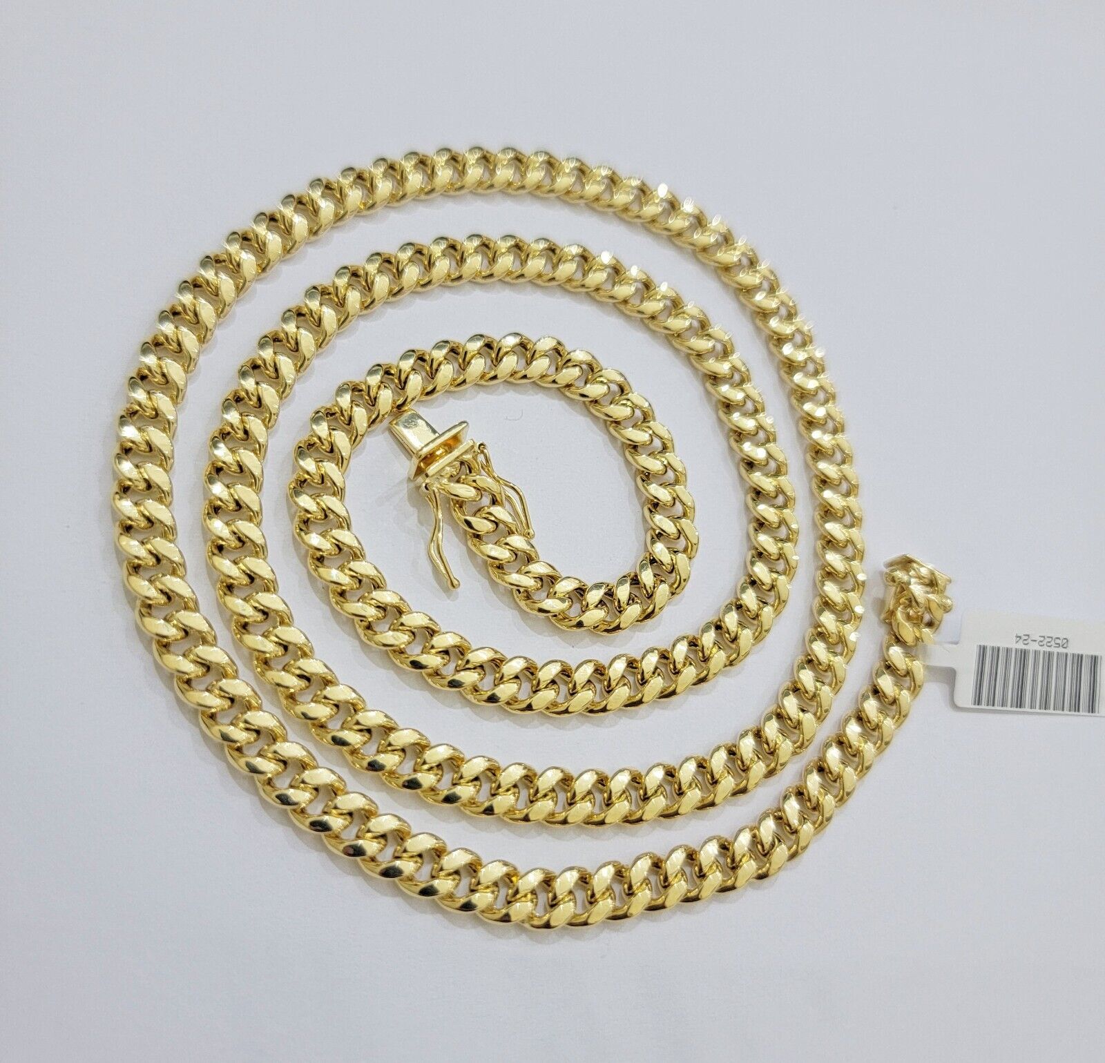 Real 10k Gold Necklace Miami Cuban Link 6mm Chain 20 - 30 Inch Men 10KT Box Lock - GoldenlinQ