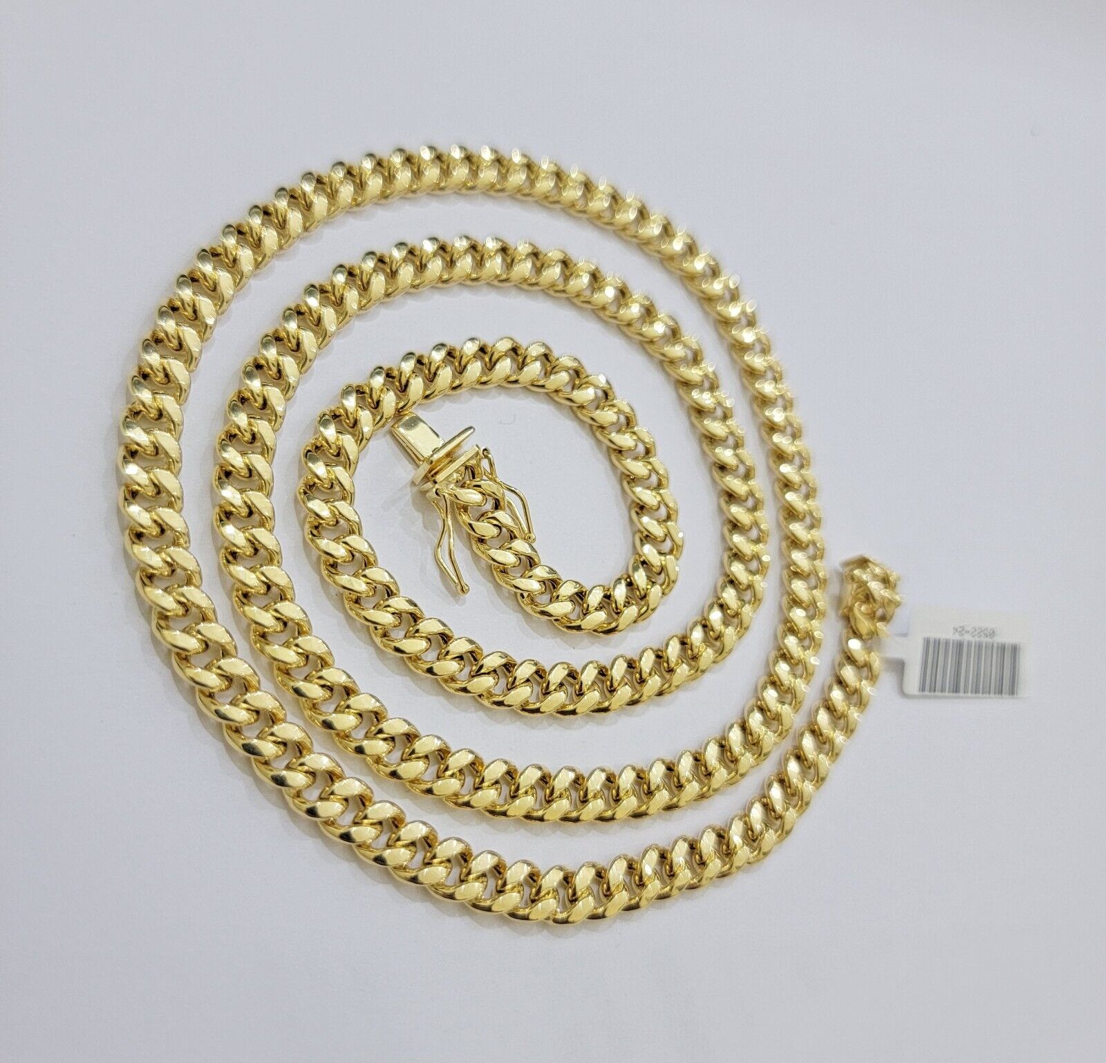Real 10k Gold Necklace Miami Cuban Link 6mm Chain 20 - 30 Inch Men 10KT Box Lock - GoldenlinQ