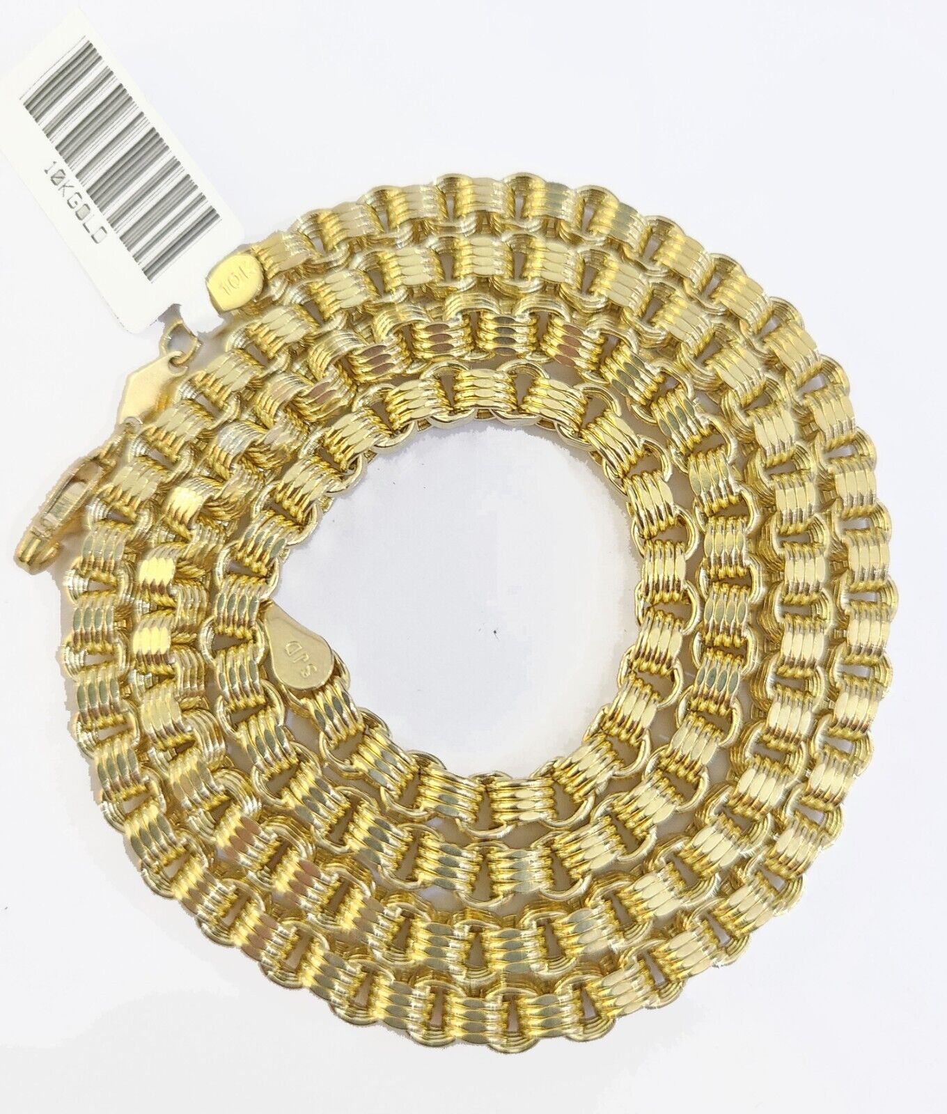 Real 10k Gold Nugget Cross Byzantine Chain Necklace 4mm 22" Chain Charm SET 10kt - GoldenlinQ