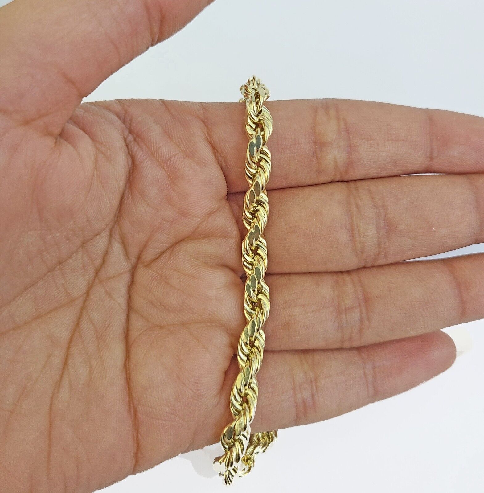 Real 10k Gold Nugget Cross Byzantine Necklace 5mm 22" Chain Charm SET 10kt - GoldenlinQ