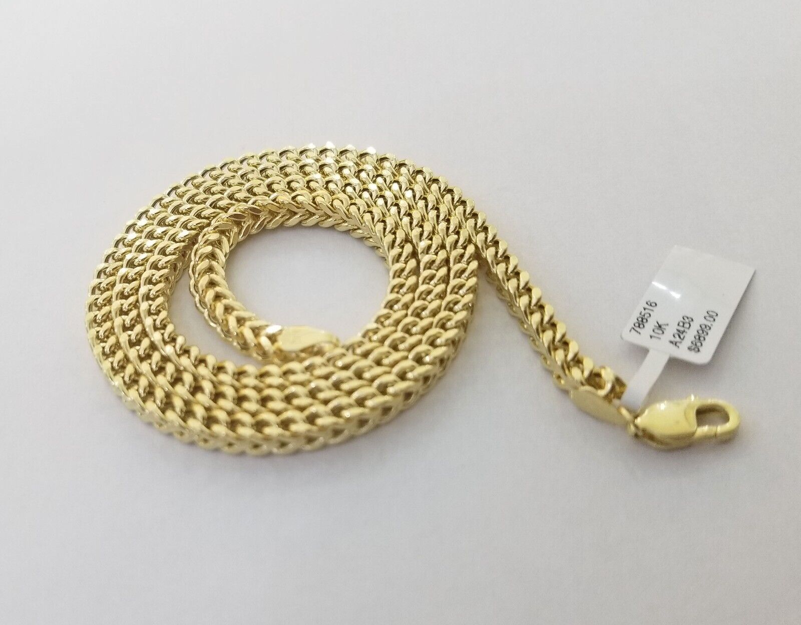 Real 10k Gold Nugget Cross Pendant Franco Necklace 4mm 24" Chain Charm SET 10kt - GoldenlinQ