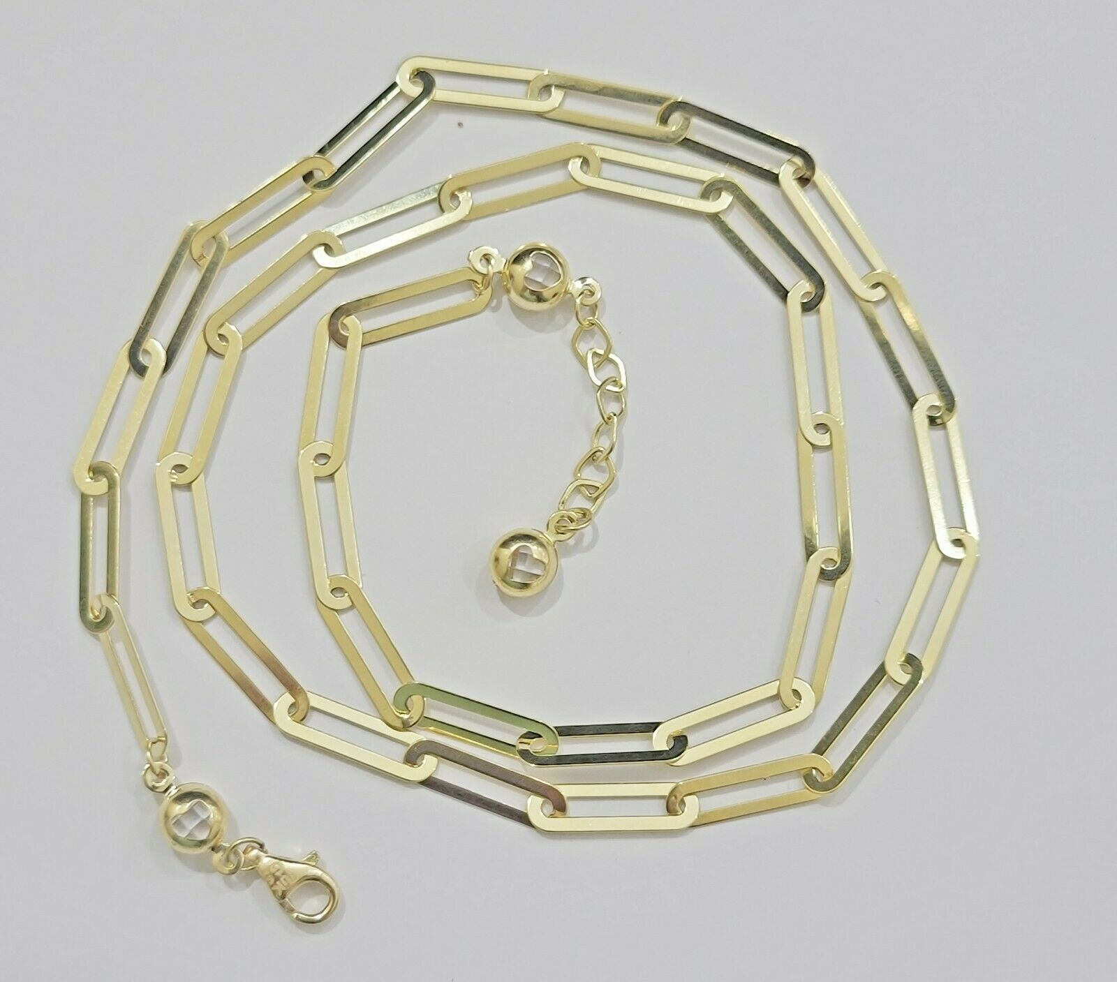 Real 10k Gold Paperclip Chain Ladies Necklace 16" 18" 20" 22" 24" Long 10kt 4mm - GoldenlinQ