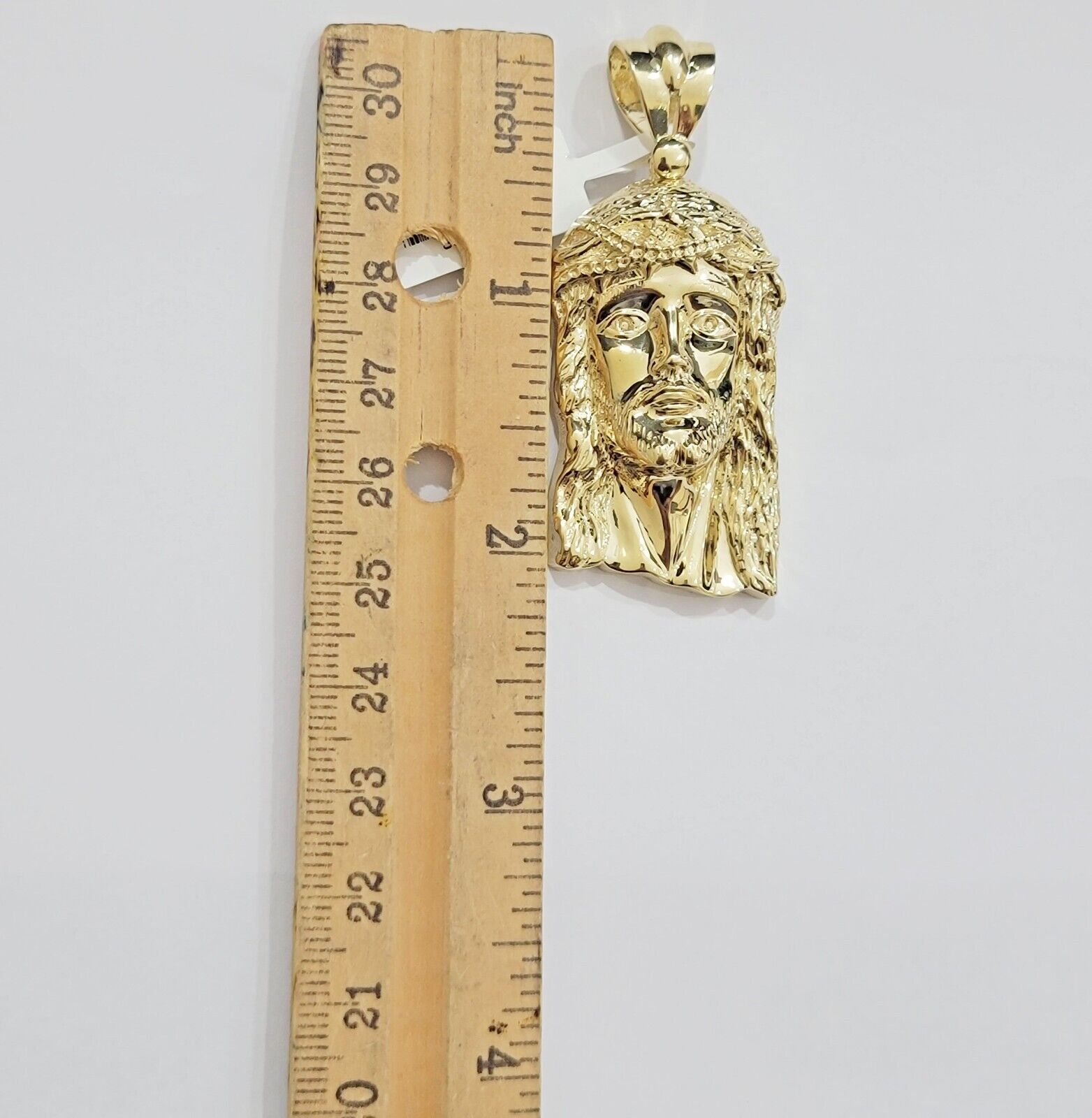 Real 10k Gold Pendant Jesus Head Charm 10kt Yellow Gold For Men's Different Size - GoldenlinQ