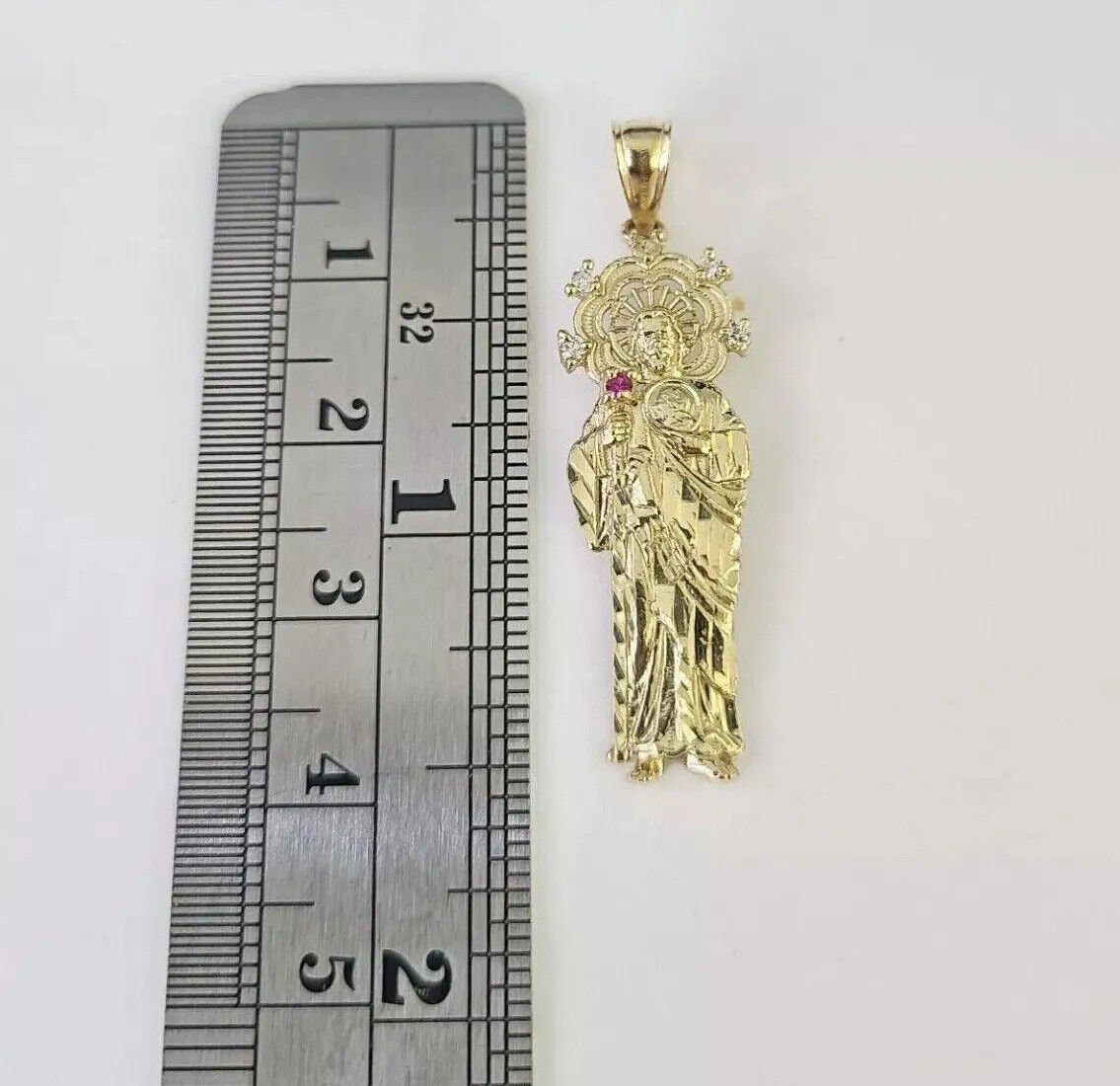 REAL 10k Gold Pendant & Solid Rope Chain Necklace 18" - 24 Inch Saint Jude Charm - GoldenlinQ