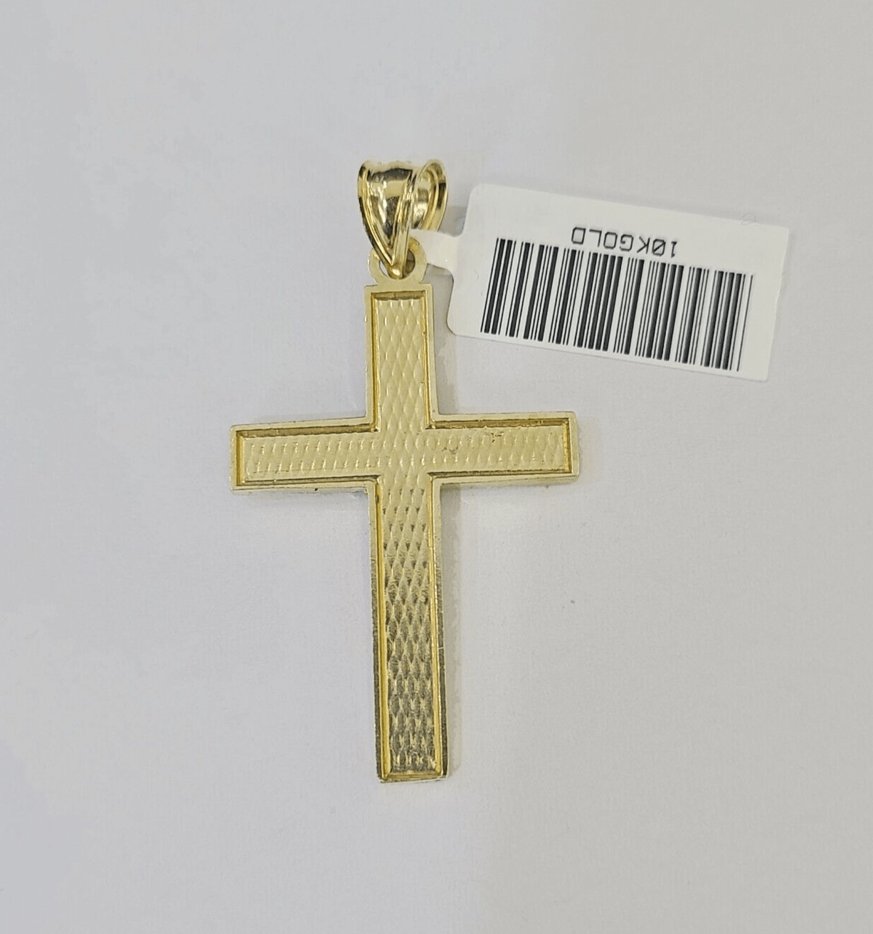 Real 10k Gold Plain Cross Byzantine Chain Necklace 3mm 22" SET 10kt Genuine - GoldenlinQ