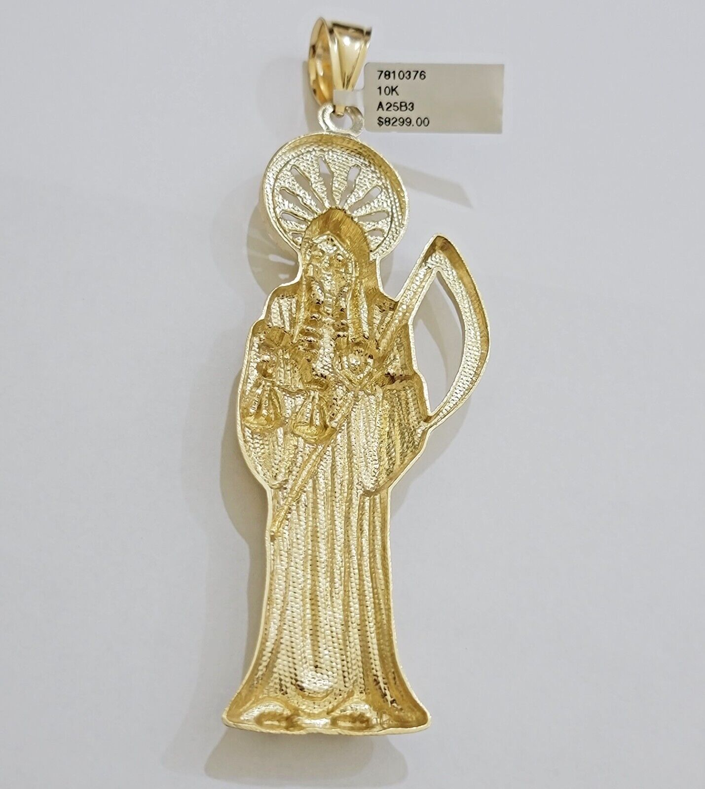 Real 10k Gold Ripper Charm Pendant Mens 4.2 Inch Real 10kt Yellow Gold For Chain - GoldenlinQ