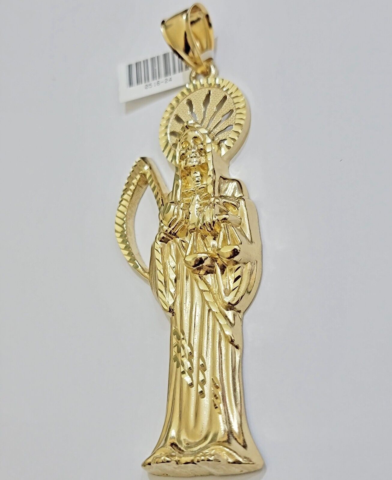 Real 10k Gold Ripper Charm Pendant Mens 4.2 Inch Real 10kt Yellow Gold For Chain - GoldenlinQ