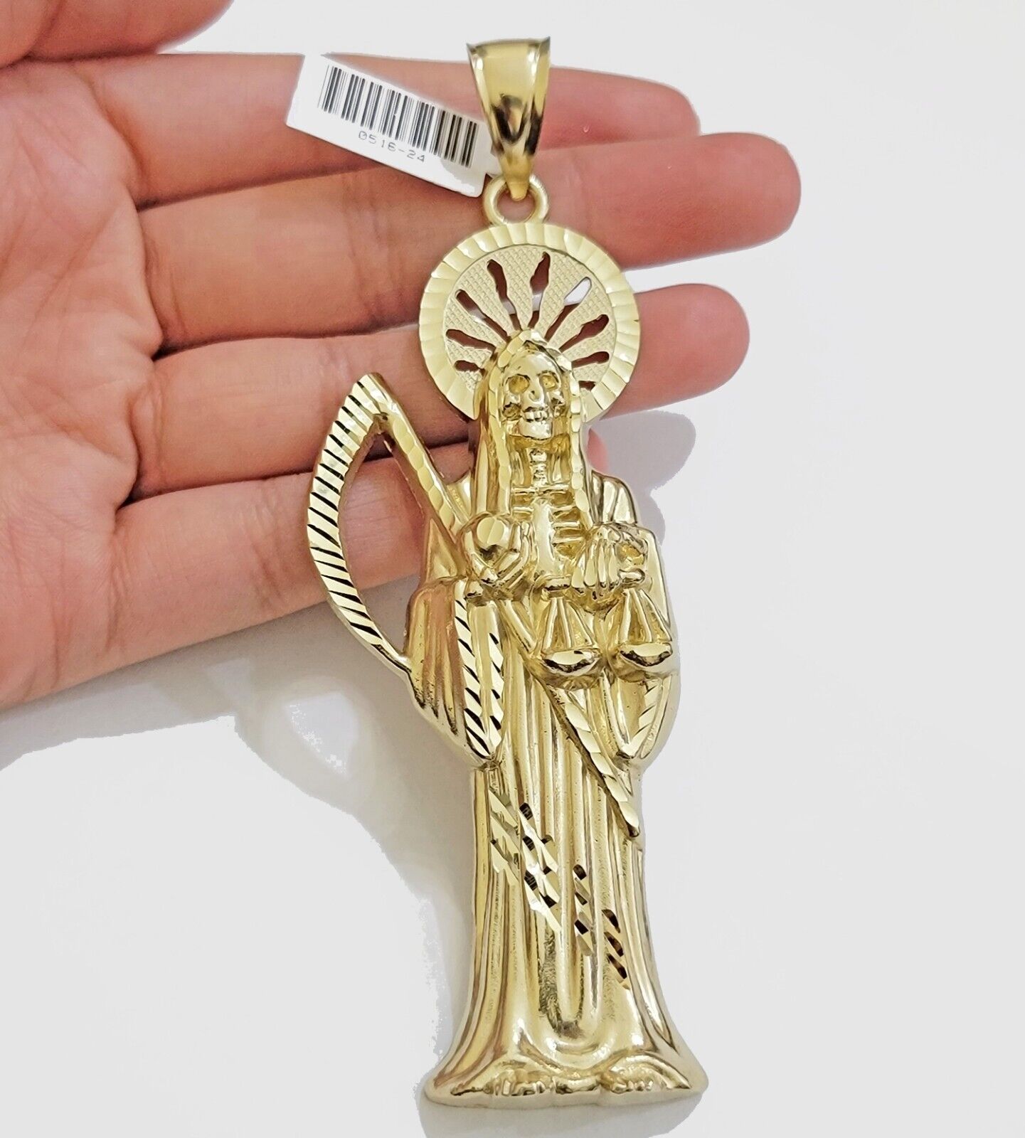 Real 10k Gold Ripper Charm Pendant Mens 4.2 Inch Real 10kt Yellow Gold For Chain - GoldenlinQ