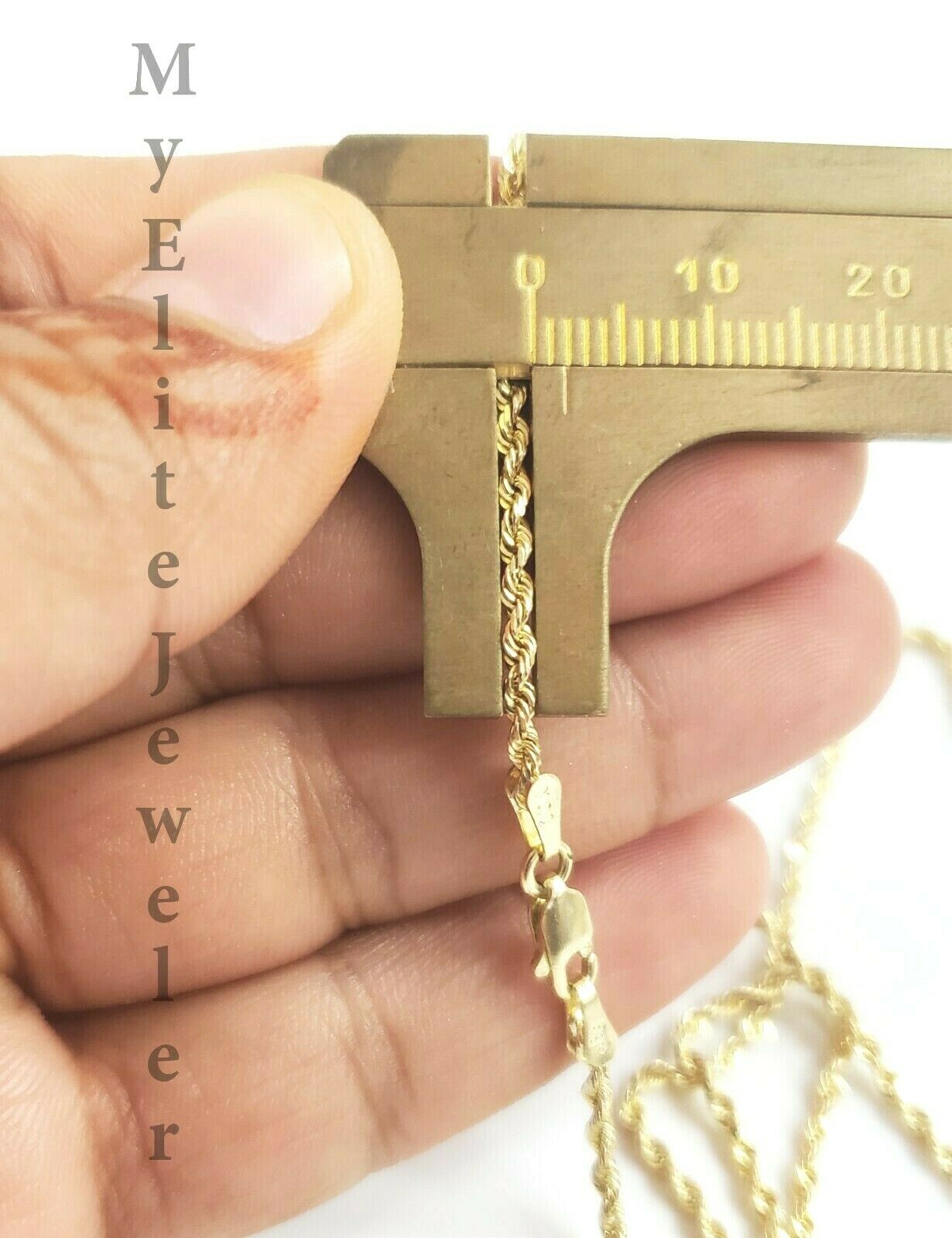 REAL 10K Gold Rope Chain 2mm Necklace 18 - 30 Inch Men's Ladies Kids For Pendant - GoldenlinQ