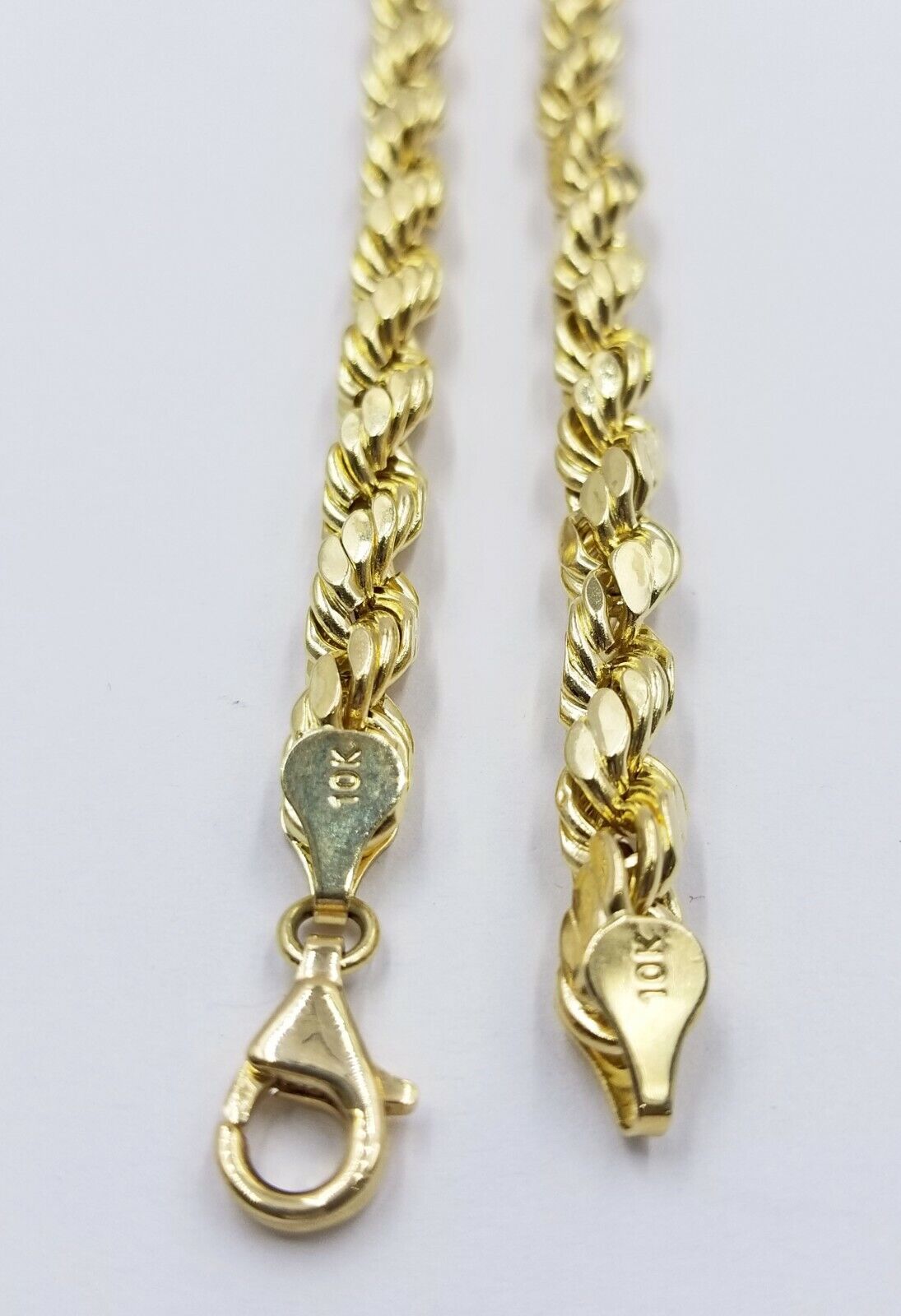 REAL 10K Gold Rope Chain 7mm 26 Inch Men Necklace Gold Diamond Cut - GoldenlinQ