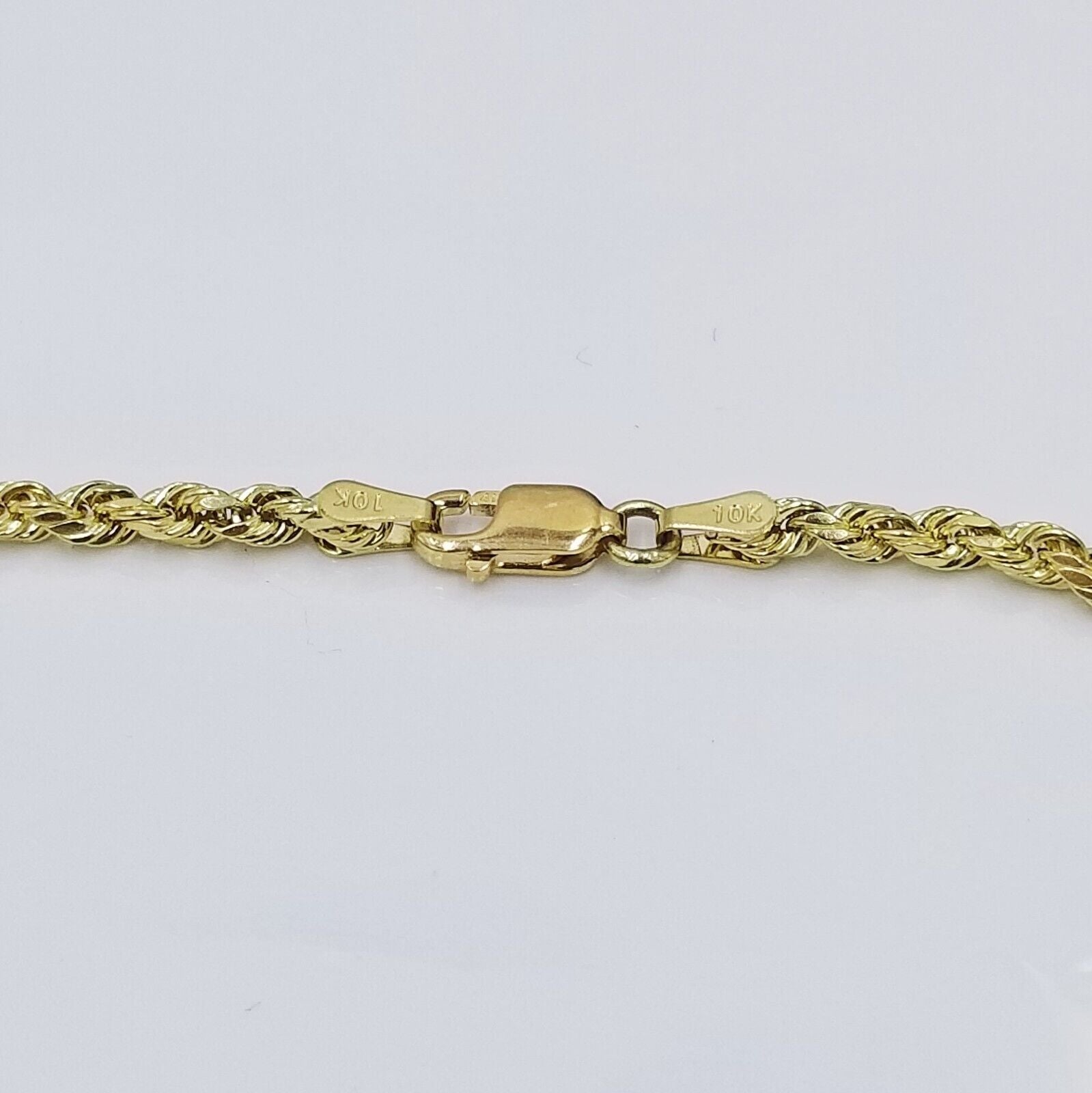 Real 10k Gold Rope Chain Cross Pendant, 3mm Necklace 20" inch With Charm, 10kt - GoldenlinQ