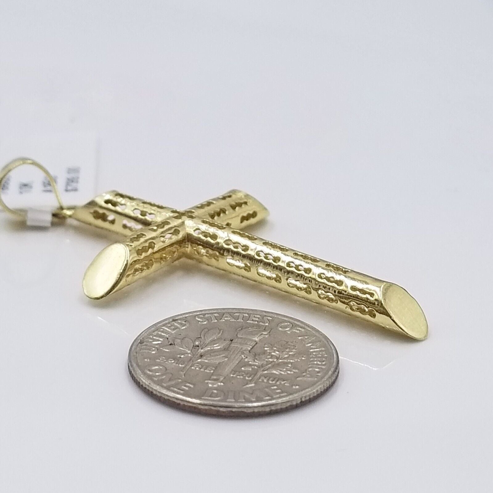 Real 10k Gold Rope Chain Cross Pendant, 3mm Necklace 20" inch With Charm, 10kt - GoldenlinQ