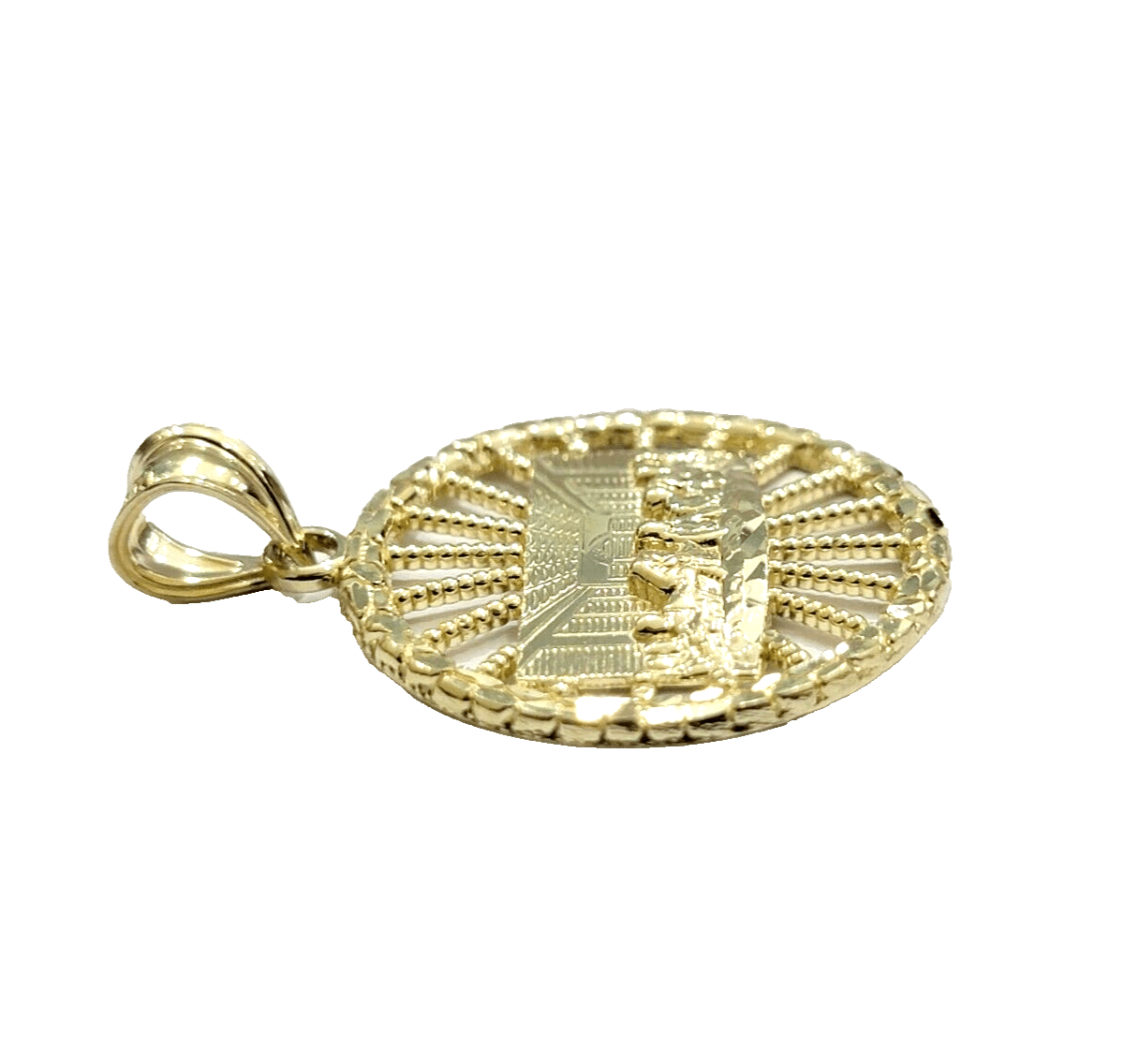 Real 10k Gold Rope Chain Last Supper Pendant Set, 24 Inch 3mm necklace & Charm - GoldenlinQ