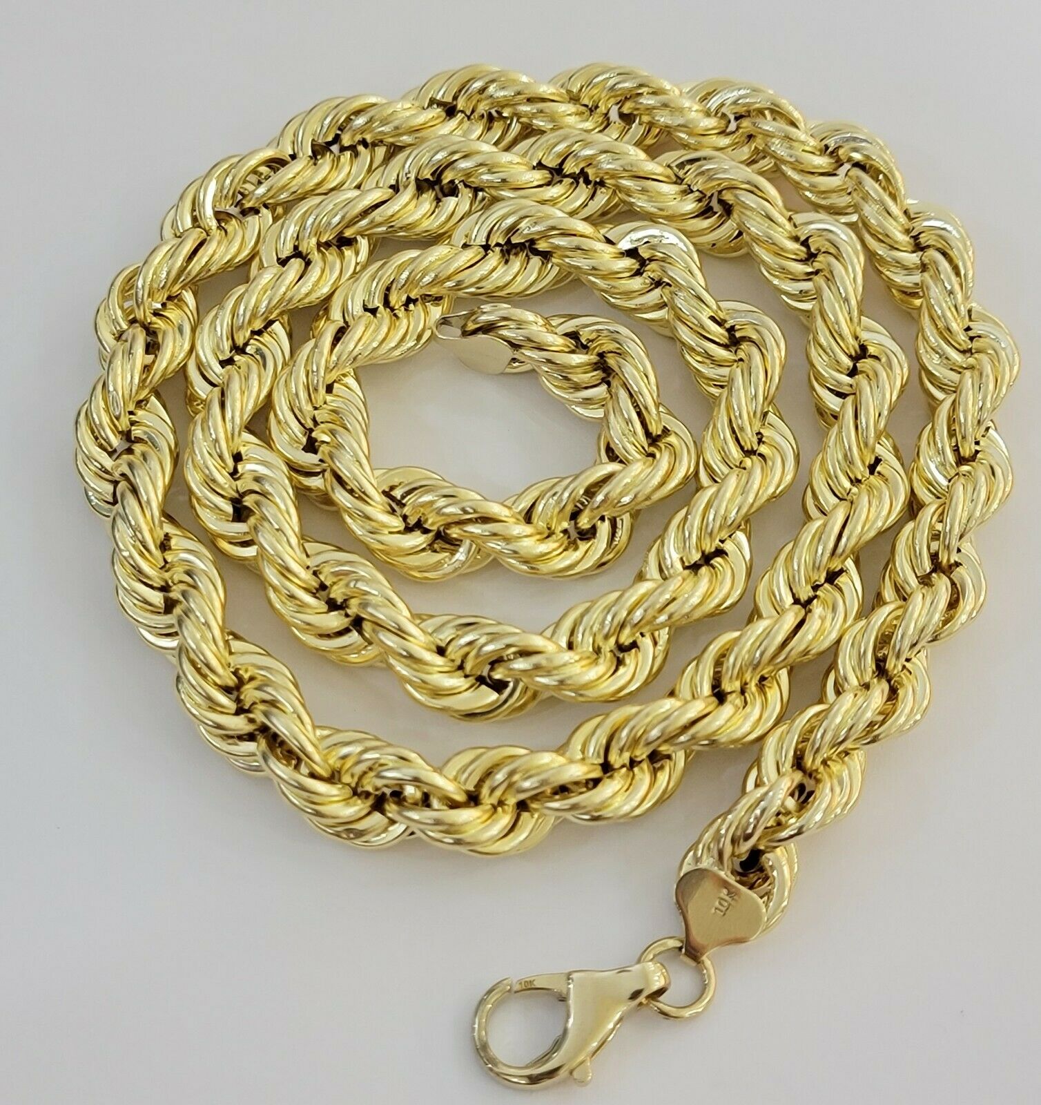REAL 10k Gold Rope Chain Mens Necklace 12mm 22" 24" 26" 28" 30" 10kt Yellow Gold - GoldenlinQ