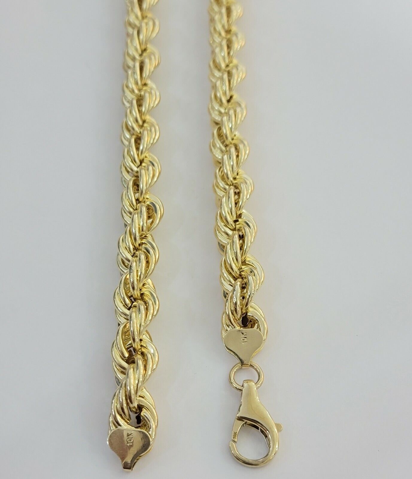 REAL 10k Gold Rope Chain Mens Necklace 12mm 24 Inch 10kt Yellow Gold , Thick - GoldenlinQ