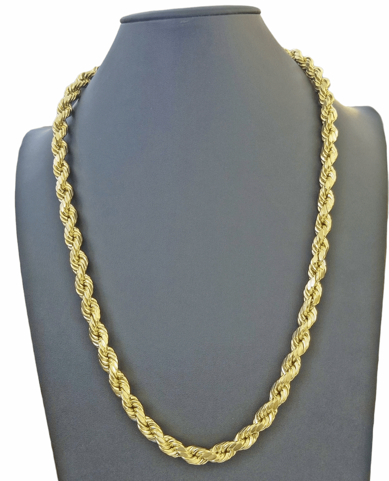 Real 10k Gold Rope Chain Necklace 18" - 30" Inch 3mm - 10mm Men & Women DISCOUNT - GoldenlinQ