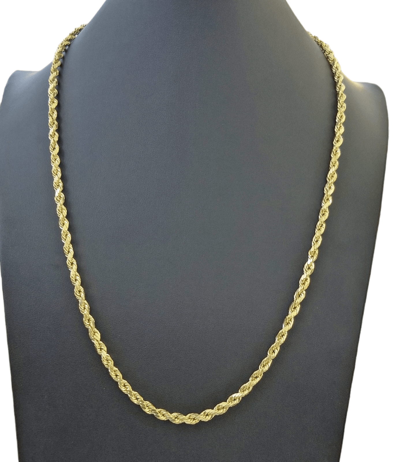Real 10k Gold Rope Chain Necklace 18" - 30" Inch 3mm - 10mm Men & Women DISCOUNT - GoldenlinQ