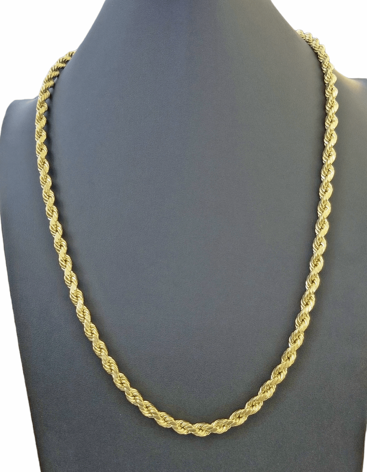 Real 10k Gold Rope Chain Necklace 18" - 30" Inch 3mm - 10mm Men & Women DISCOUNT - GoldenlinQ