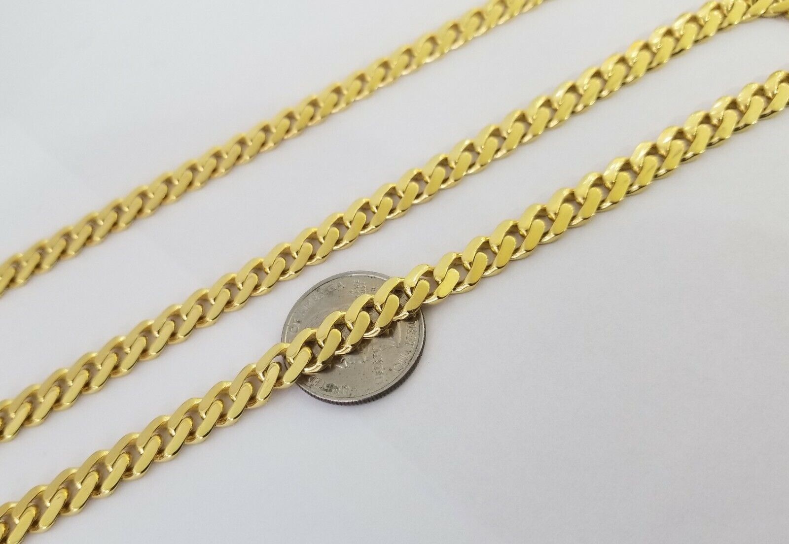 Real 10k Gold Royal Miami Cuban Monaco Link 8mm 22" yellow gold necklace - GoldenlinQ