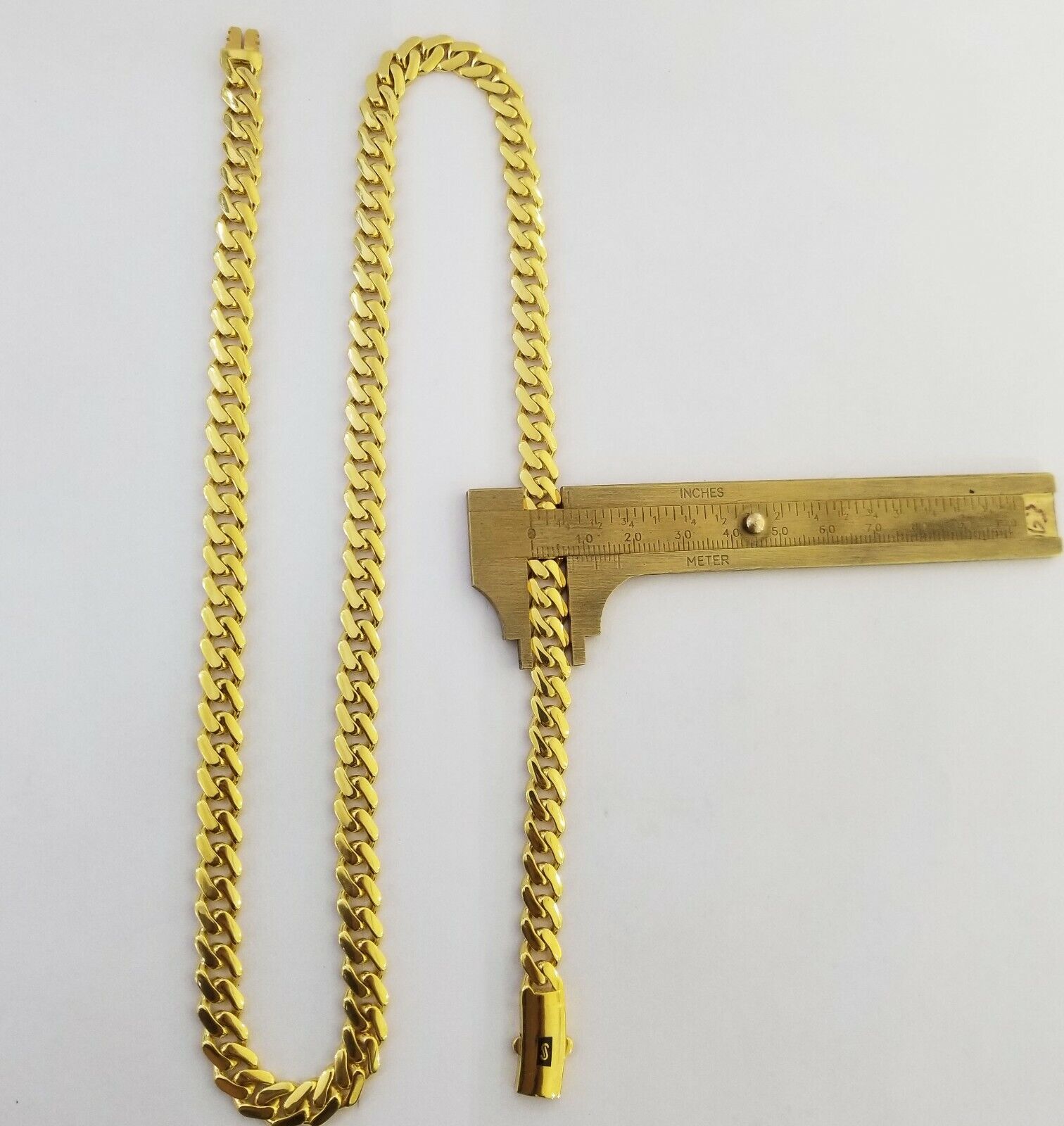 Real 10k Gold Royal Miami Cuban Monaco Link Chain 8mm 24" yellow gold necklace - GoldenlinQ