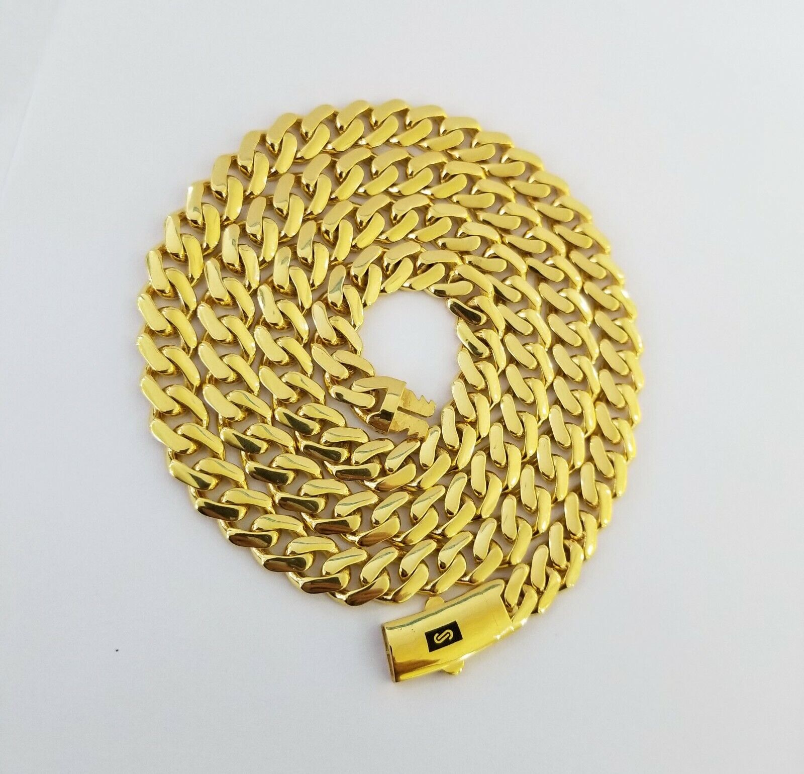 Real 10k Gold Royal Miami Cuban Monaco Link Chain 8mm 24" yellow gold necklace - GoldenlinQ