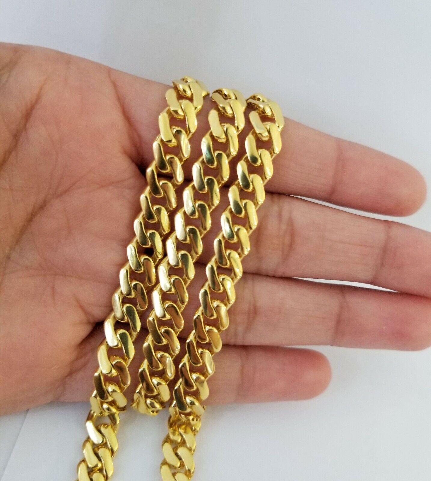 Real 10k Gold Royal Miami Cuban Monaco Link Chain 8mm 24" yellow gold necklace - GoldenlinQ