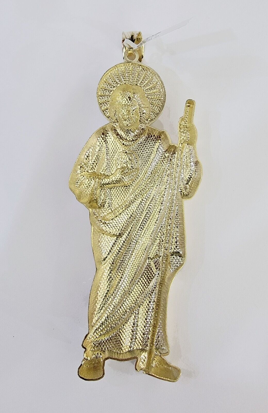 Real 10K Gold Saint Jude Charm Diamond Cut 10kt yellow Gold Charm - GoldenlinQ