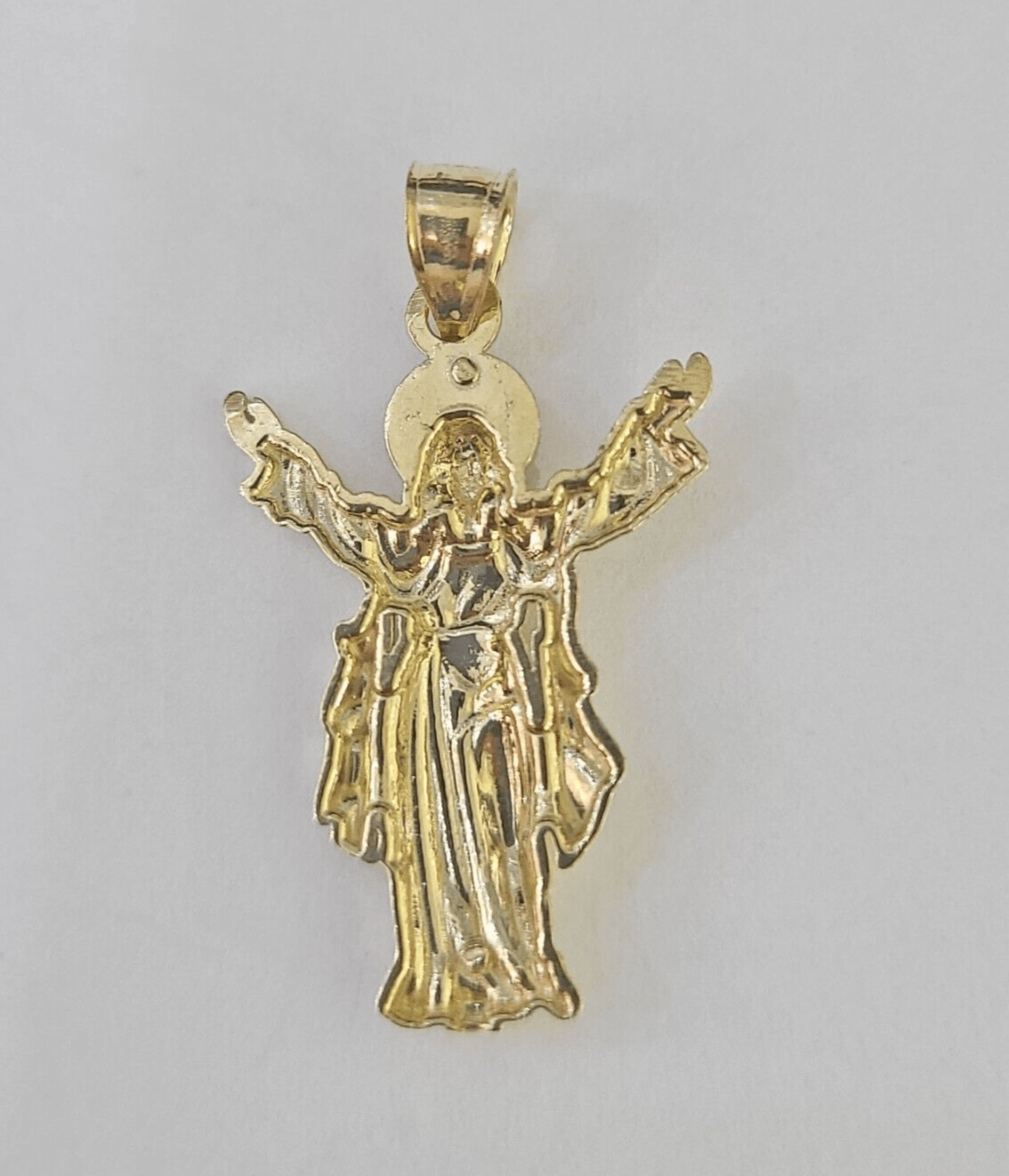 Real 10K Jesus Full Body Pendant Charm Genuine Religious Yellow Gold - GoldenlinQ