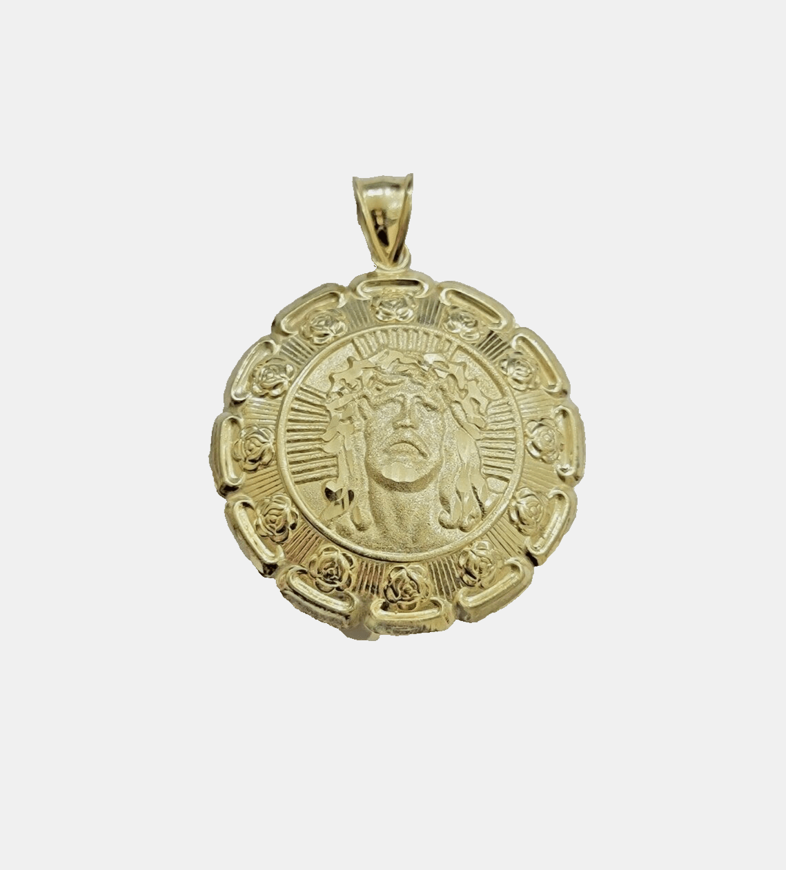 Real 10k Jesus Virgin Mary Charm Pendant Yellow Gold 1.8 Inch Chain Necklace New - GoldenlinQ