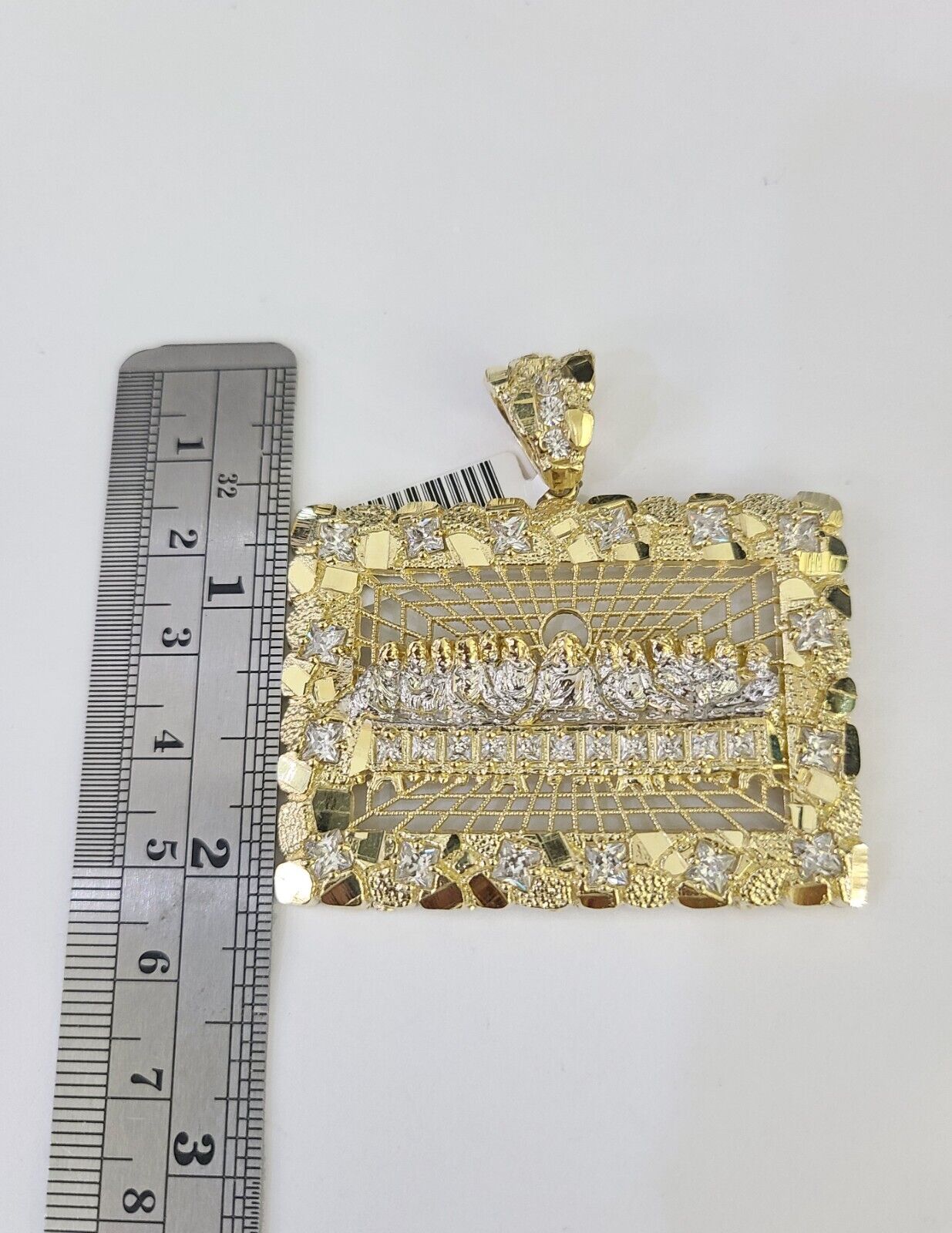 Real 10k Last Supper Pendant Charm Yellow Gold Genuine Mens Womens - GoldenlinQ