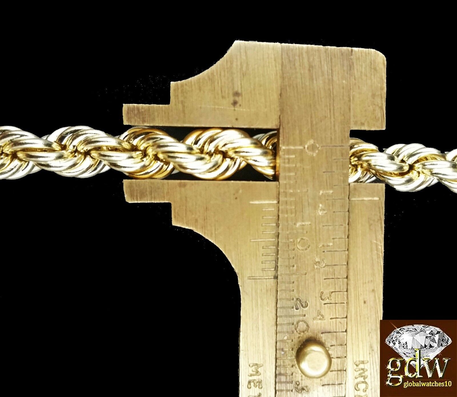 Real 10k Mens Yellow Gold Jesus Cross Charm/Pendant with 28 Inch long Rope Chain - GoldenlinQ