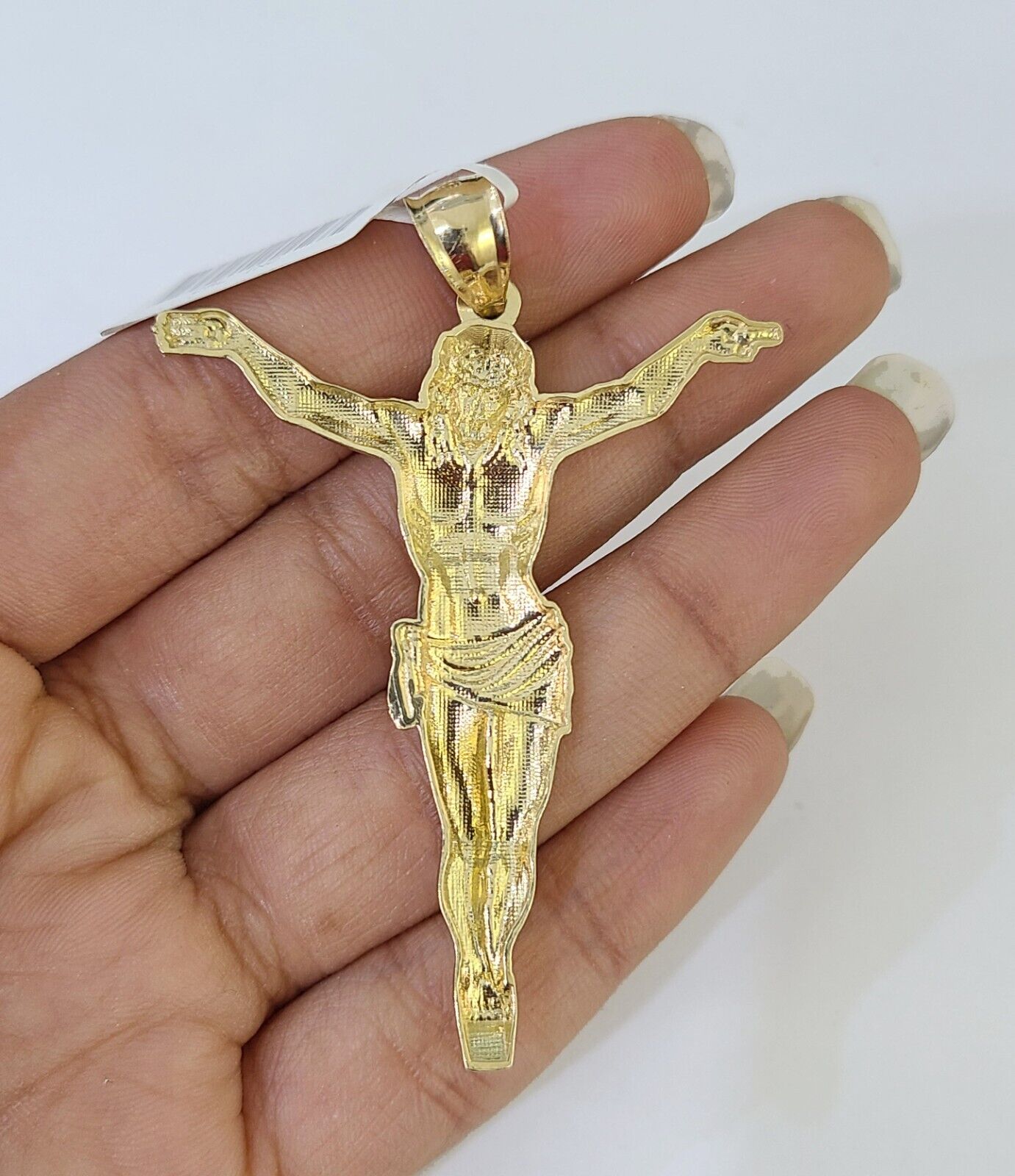 Real 10k Miami Cuban Chain Jesus Charm Set 4mm Yellow Gold Necklace Pendant - GoldenlinQ