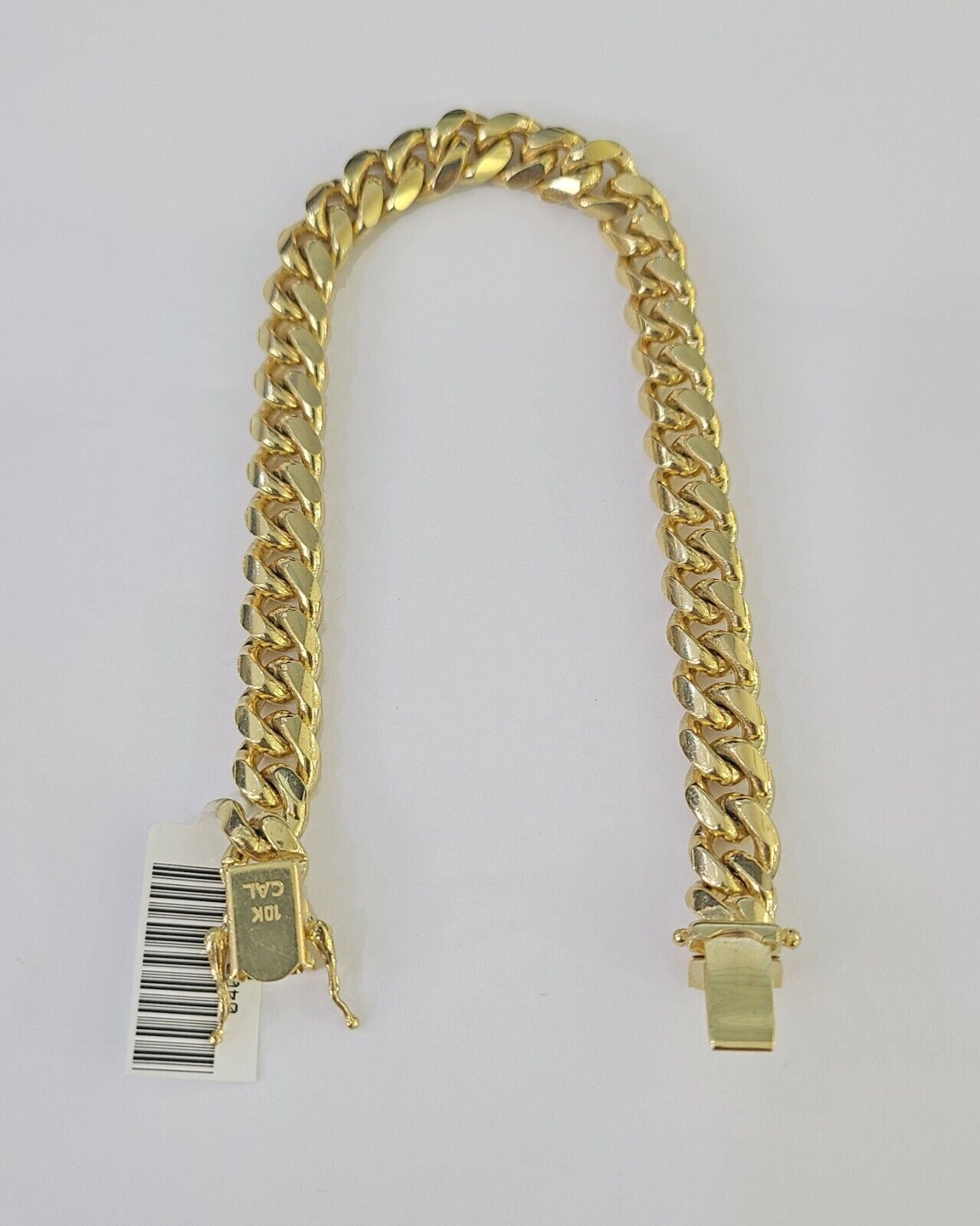 Real 10k Miami Cuban Link Bracelet Gold 8mm 8" Box Lock 10kt Yellow Gold - GoldenlinQ