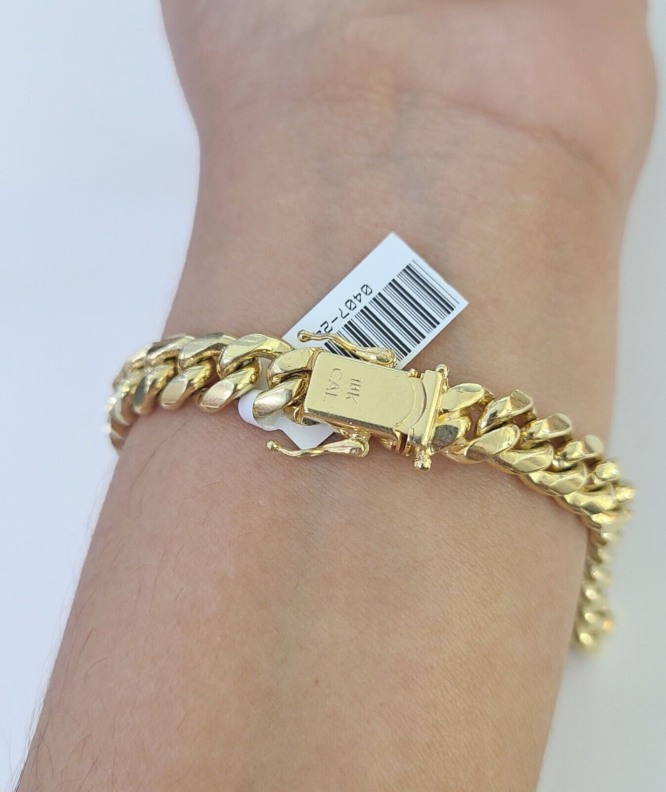 Real 10k Miami Cuban Link Bracelet Gold 8mm 8" Box Lock 10kt Yellow Gold - GoldenlinQ