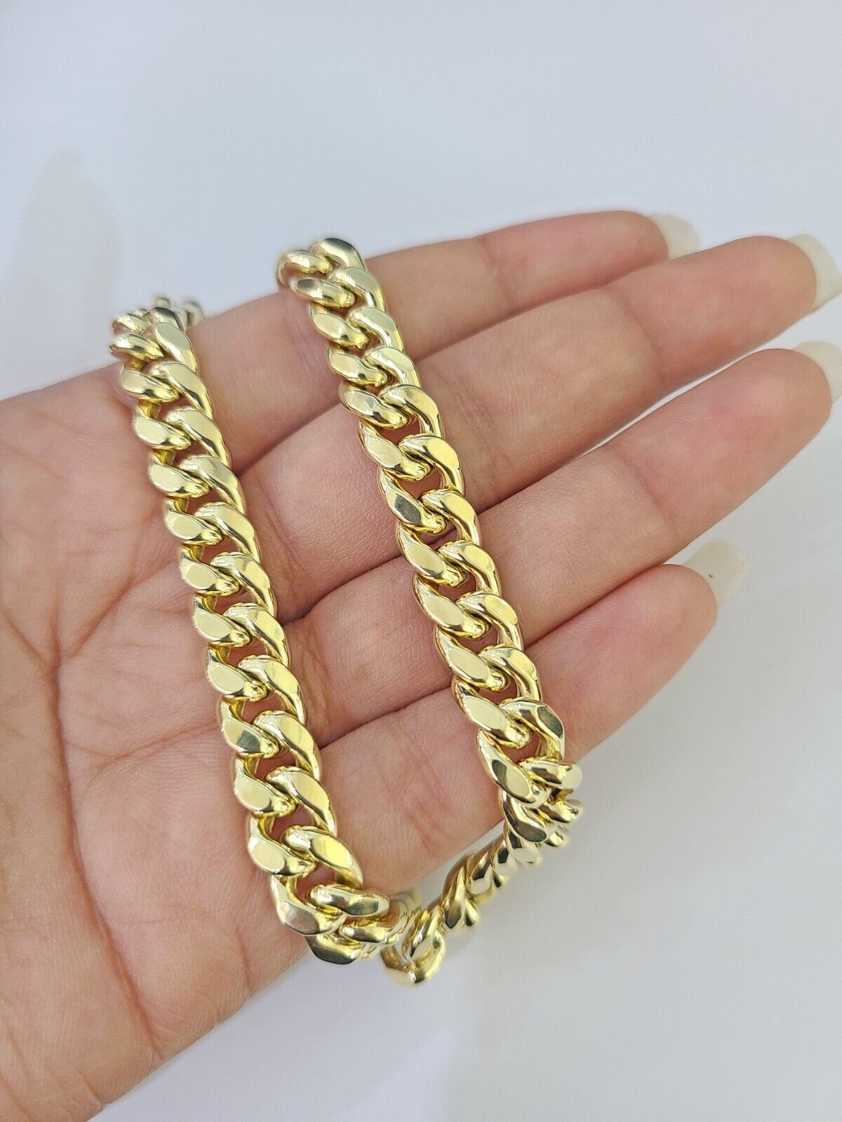 Real 10k Miami Cuban Link Bracelet Gold 9mm 9.5" Box Lock 10kt Yellow Gold - GoldenlinQ