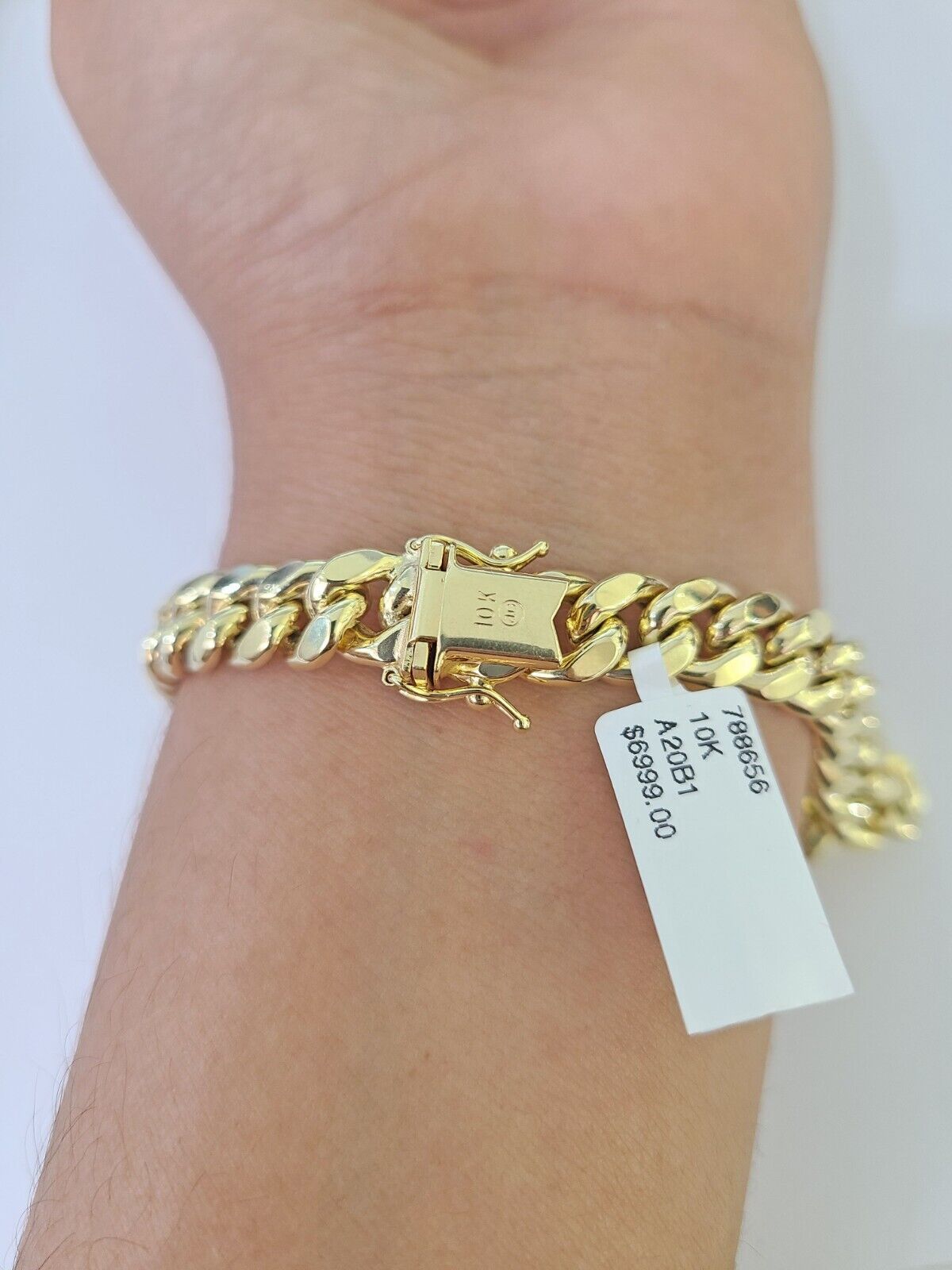 Real 10k Miami Cuban Link Bracelet Gold 9mm 9.5" Box Lock 10kt Yellow Gold - GoldenlinQ