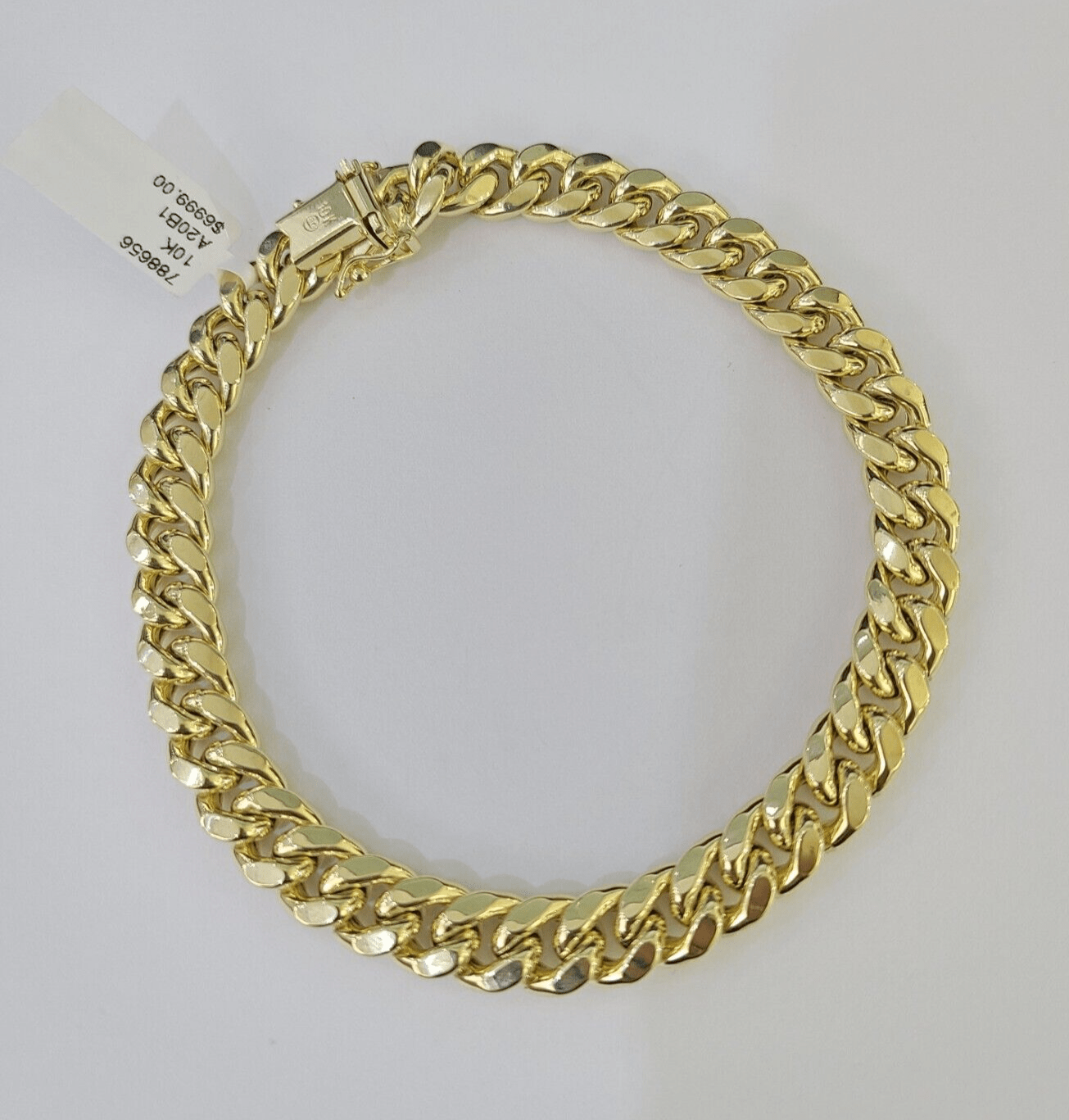 Real 10k Miami Cuban Link Bracelet Gold 9mm 9.5" Box Lock 10kt Yellow Gold - GoldenlinQ