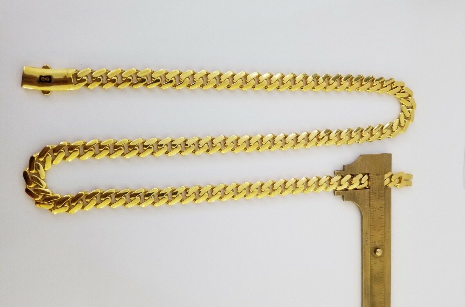 Real 10k Miami Cuban Link Monaco Chain 9mm 24" inch Box Clasp 10kt Gold necklace - GoldenlinQ
