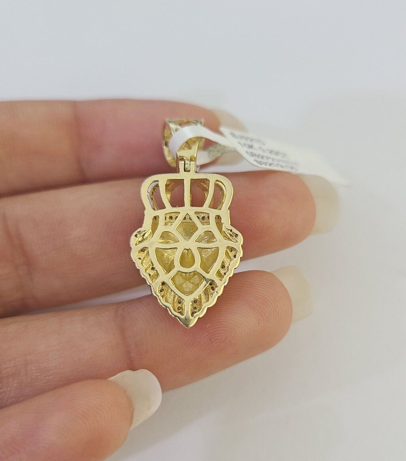 Real 10k Milano Rope Chain Diamond Lion Charm Necklace SET 3mm 18" 20" 22" 24" - GoldenlinQ