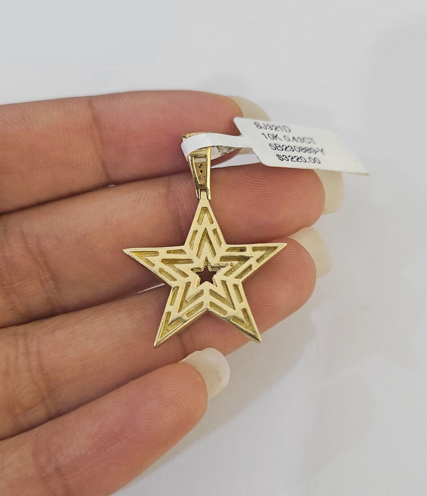 Real 10k Milano Rope Chain Diamond Star Charm Necklace SET 3mm 18" 20" 22" 24" - GoldenlinQ