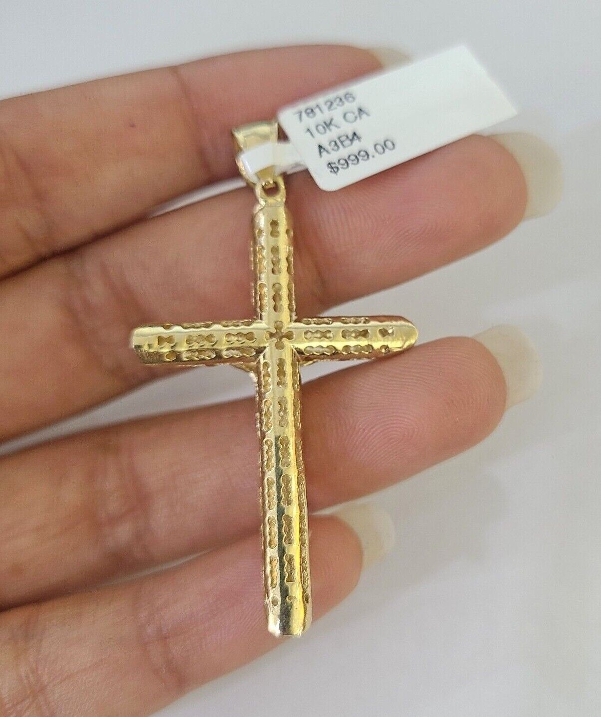 Real 10k Milano Rope Chain Jesus Cross Charm Necklace SET 3mm 18" 20" 22" 24" - GoldenlinQ