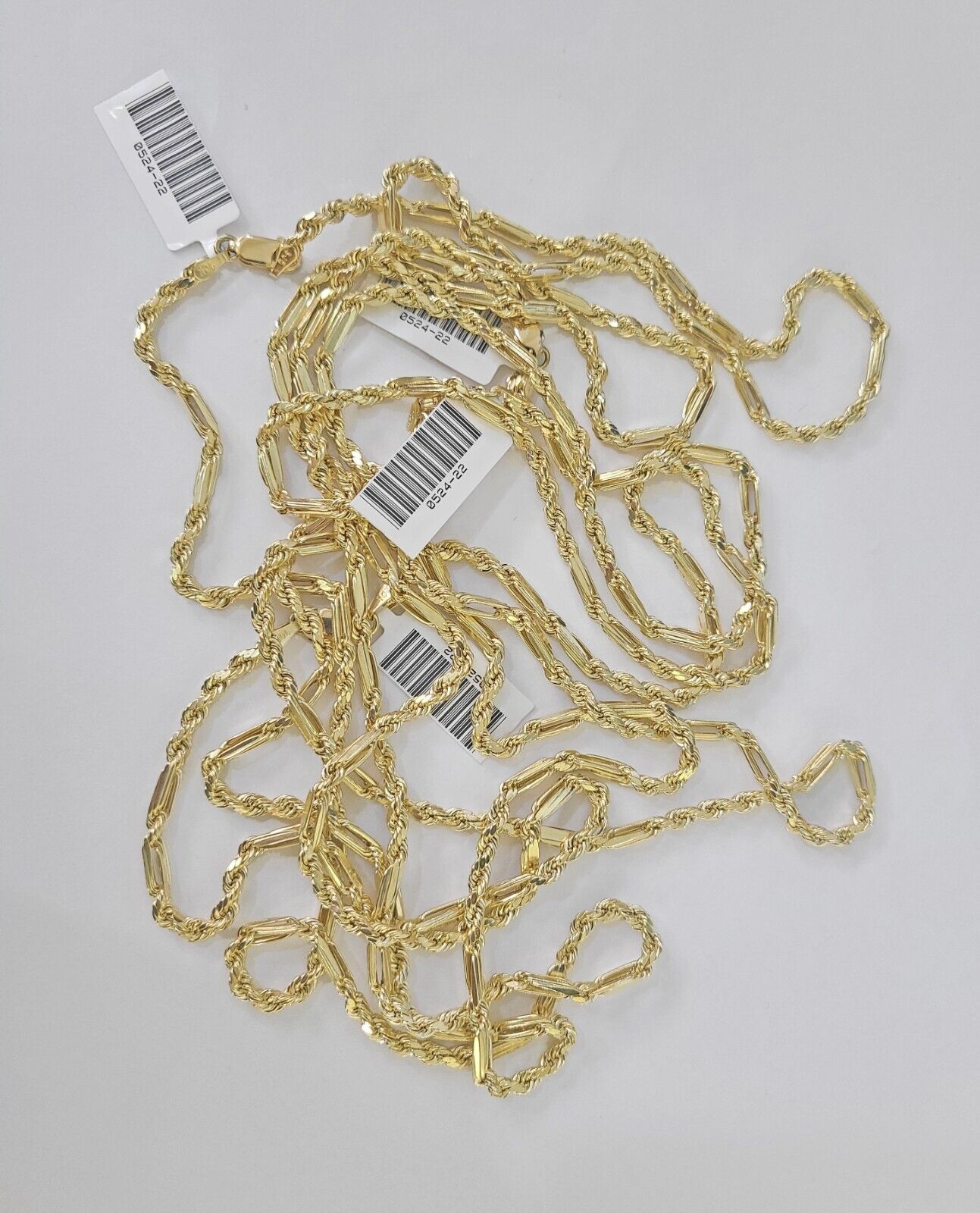 Real 10k Milano Rope Chain Necklace Yellow Gold 3mm 18" 20" 22" 24" Genuine - GoldenlinQ
