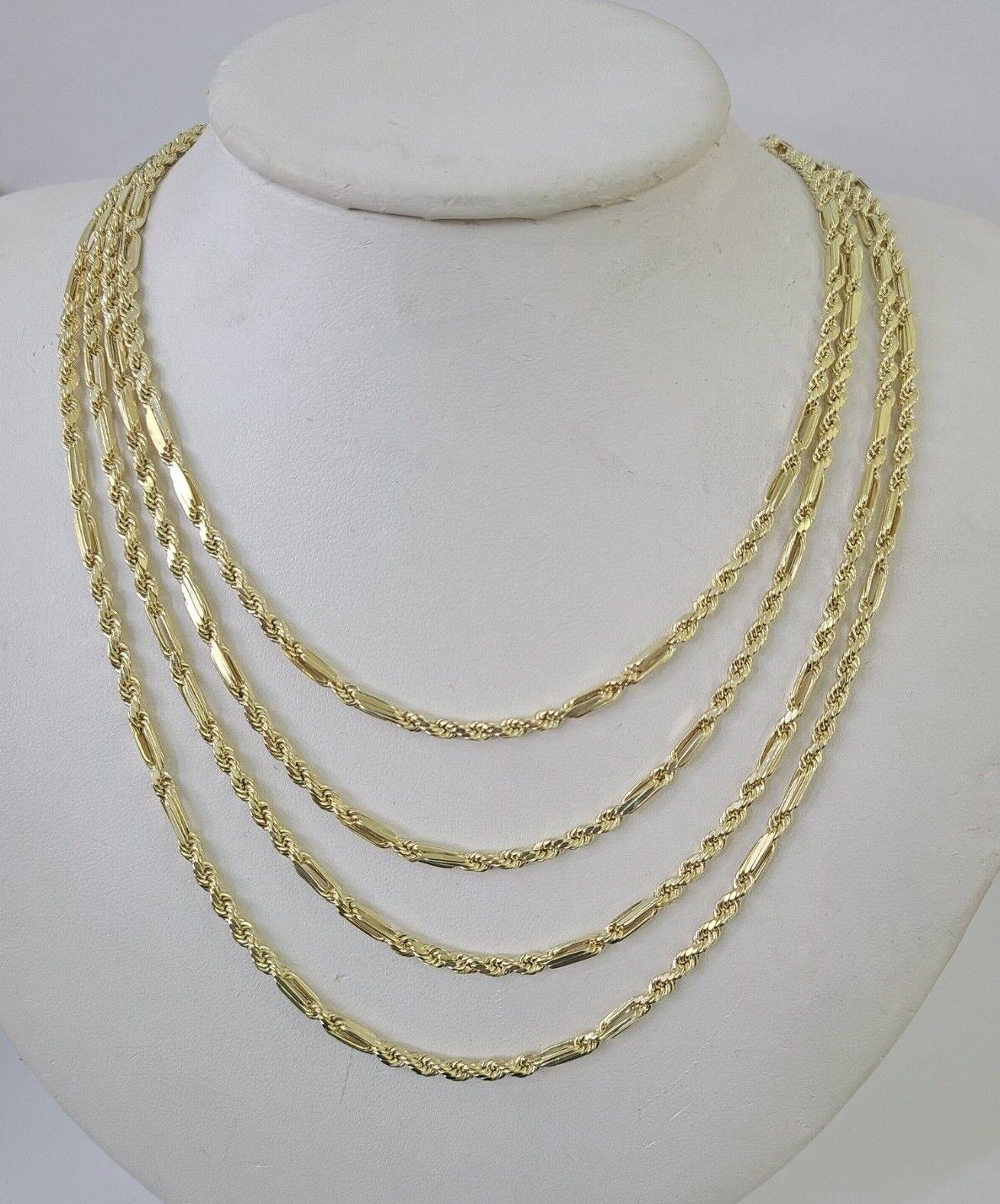 Real 10k Milano Rope Chain Necklace Yellow Gold 3mm 18" 20" 22" 24" Genuine - GoldenlinQ
