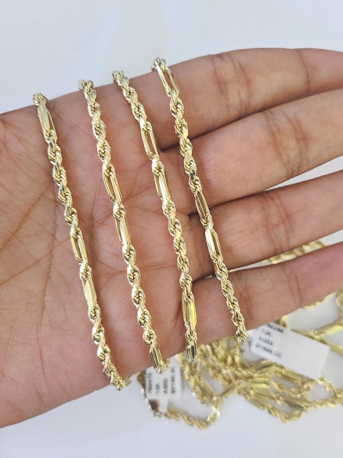 Real 10k Milano Rope Chain Necklace Yellow Gold 3mm 18" 20" 22" 24" Genuine - GoldenlinQ