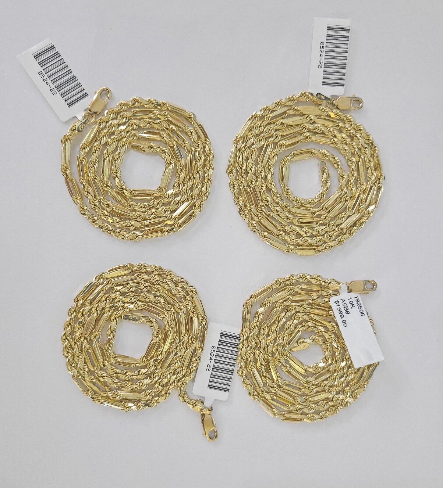 Real 10k Milano Rope Chain Necklace Yellow Gold 3mm 18" 20" 22" 24" Genuine - GoldenlinQ