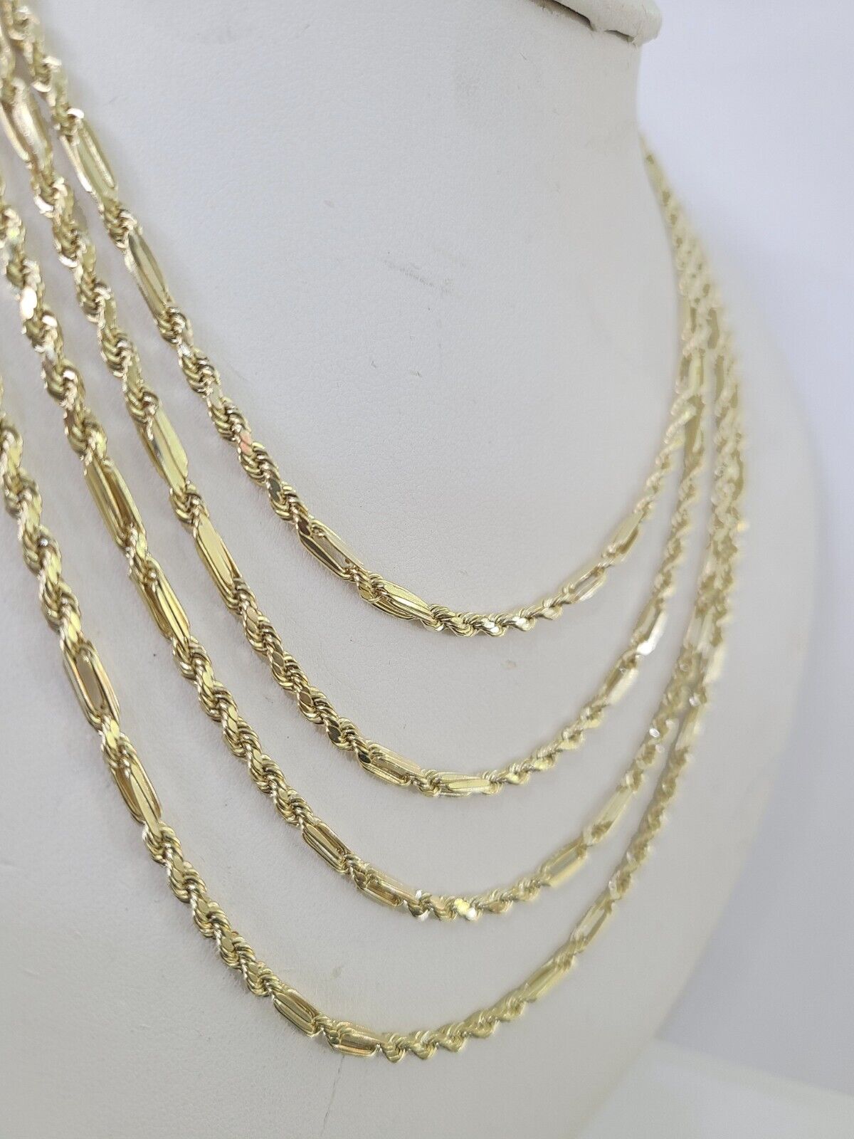 Real 10k Milano Rope Chain Necklace Yellow Gold 3mm 18" 20" 22" 24" Genuine - GoldenlinQ
