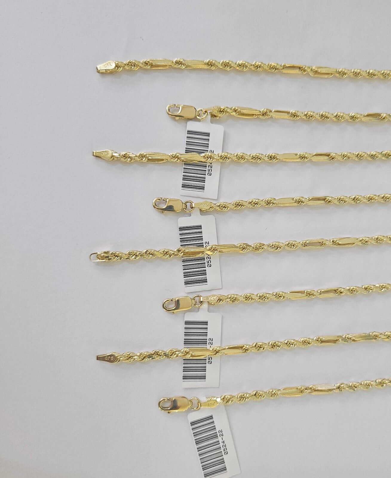 Real 10k Milano Rope Chain Necklace Yellow Gold 3mm 18" 20" 22" 24" Genuine - GoldenlinQ